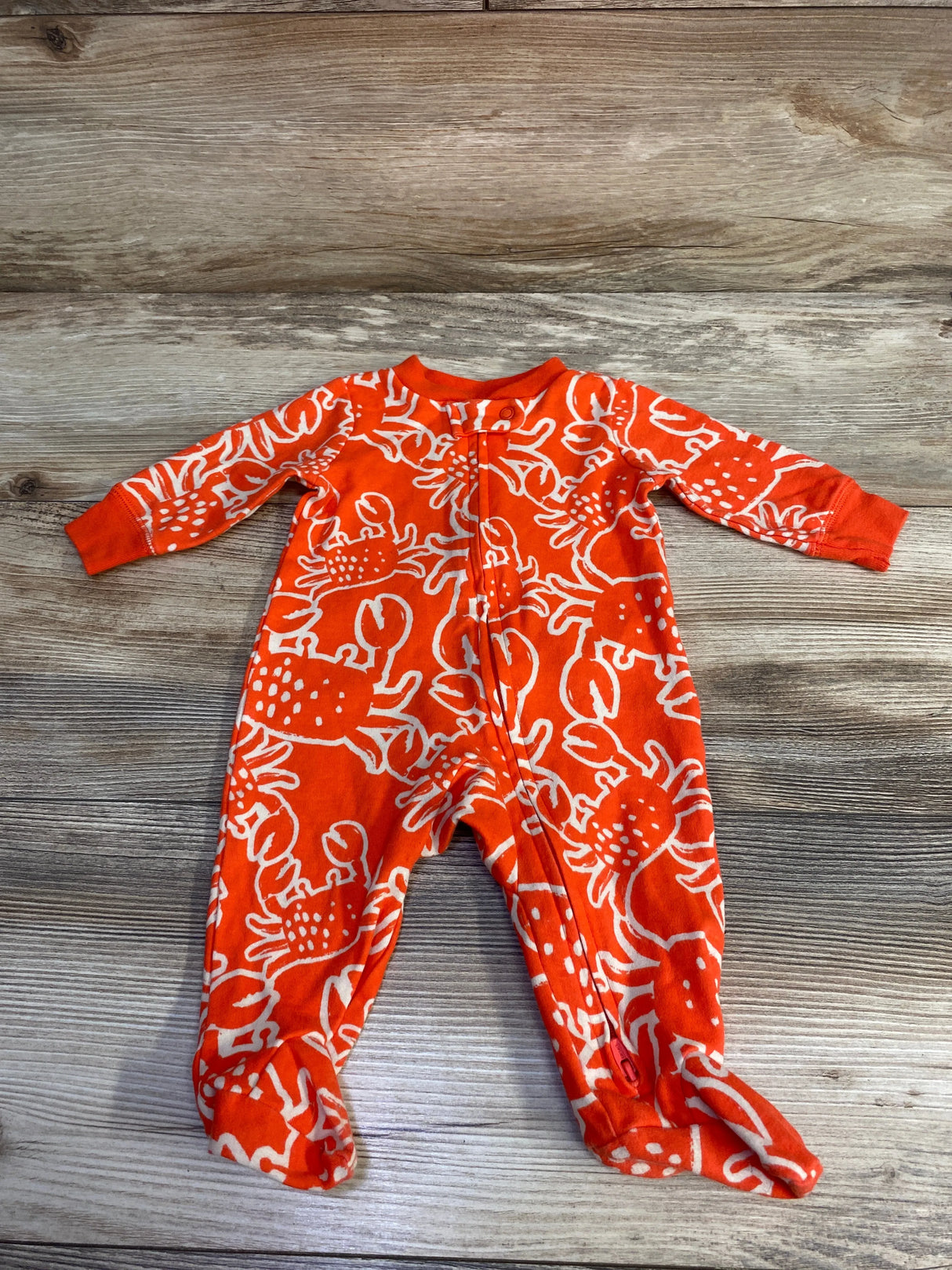 Carter's Crab Print Sleeper Orange sz 3m