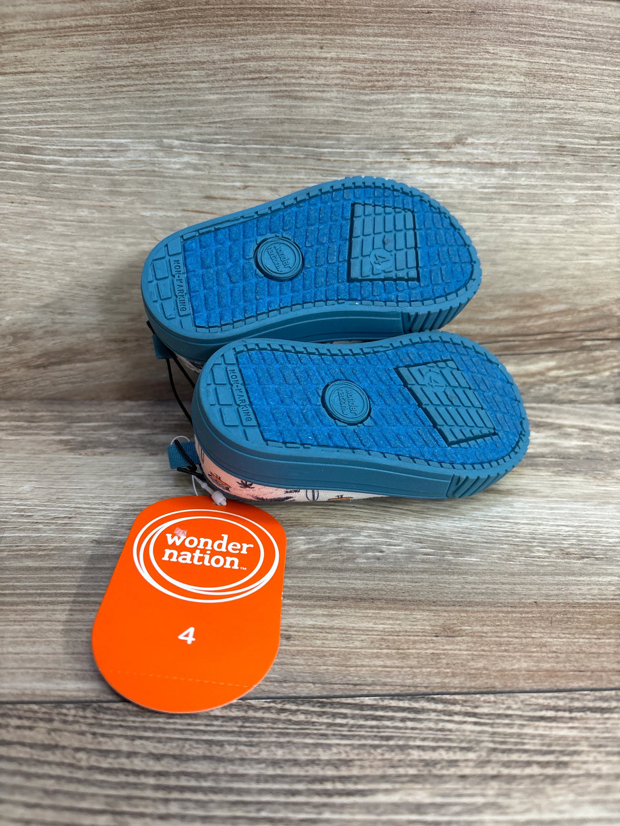 NEW Wonder Nation Two Strap Bump Toe Sneakers, Blue sz 4c