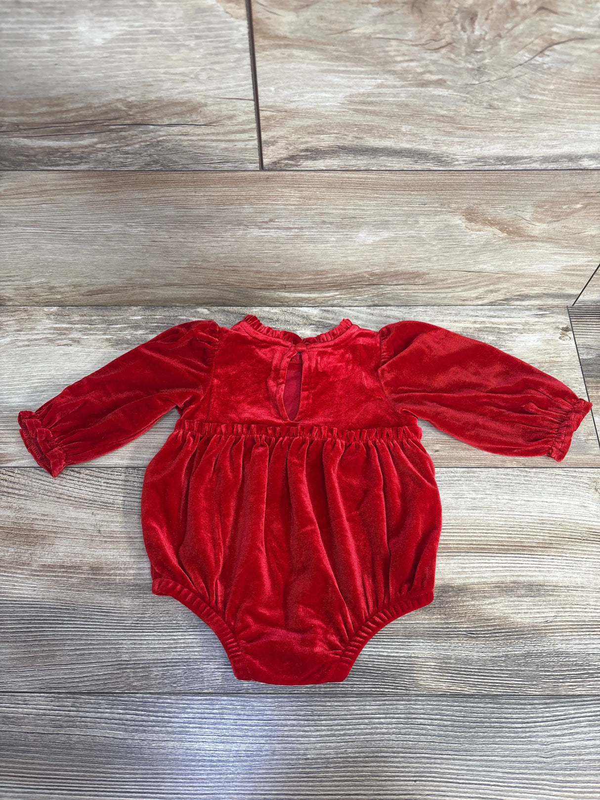 Mudpie Velvet Bubble Romper Red sz 0-3m