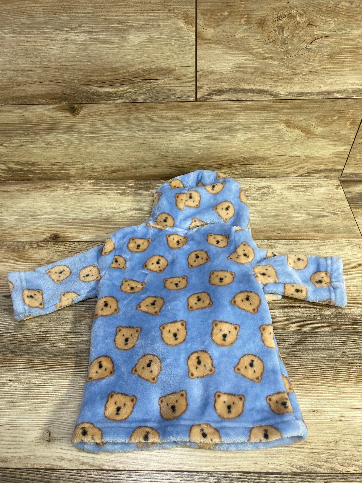 Cribmates Bear Hooded Bath Robe Blue sz 0-9m