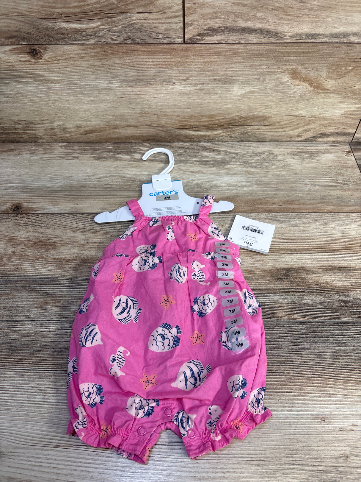 NEW Carter's Fish Shortie Romper Pink sz 3m