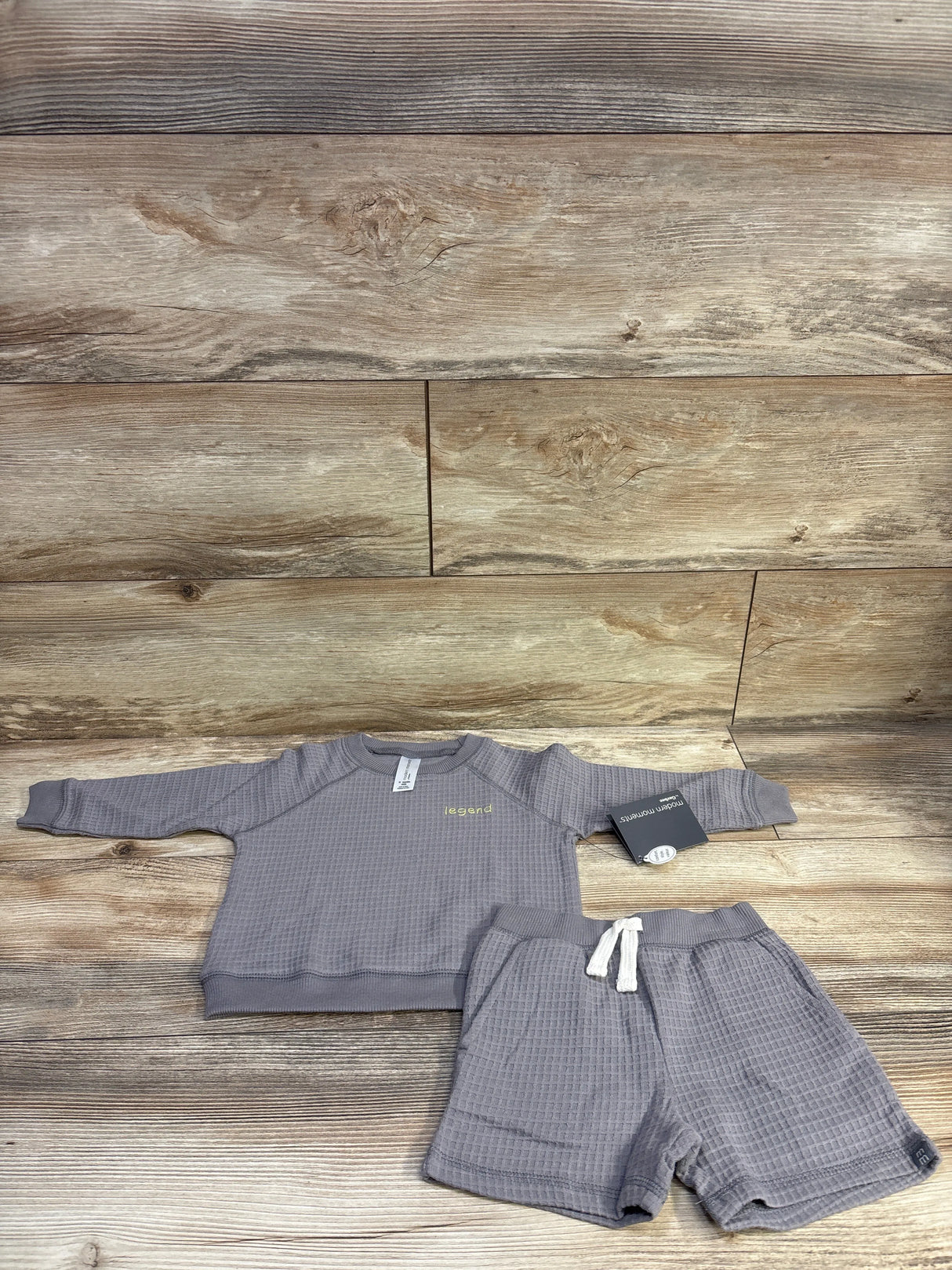NEW Modern Moments 2pc Pullover Sweatshirt & Shorts Set Grey sz 12m