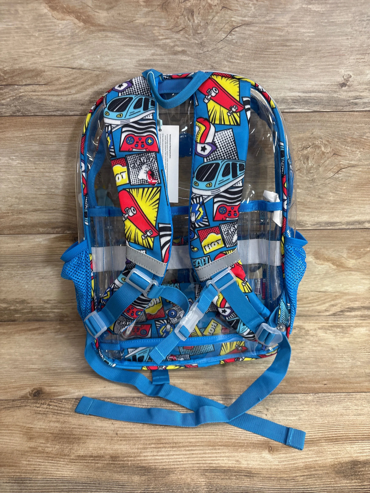 NEW HTWO Clear Backpack for Kids, School, Stadium Events, Cute Bookbag (Dark Blue)
