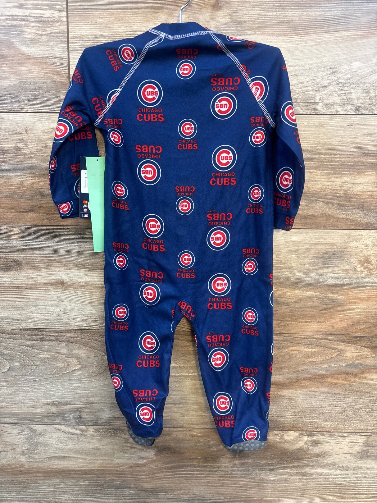 NEW MLB Chicago Cubs Raglan Zip Up Footie Blue sz 18m