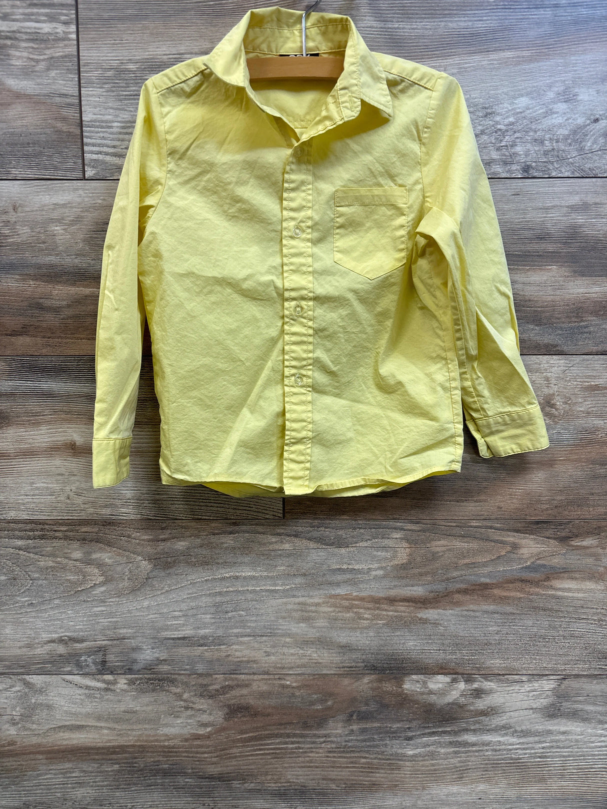 QBK Long Sleeve Button-Up Shirt Yellow sz 5T