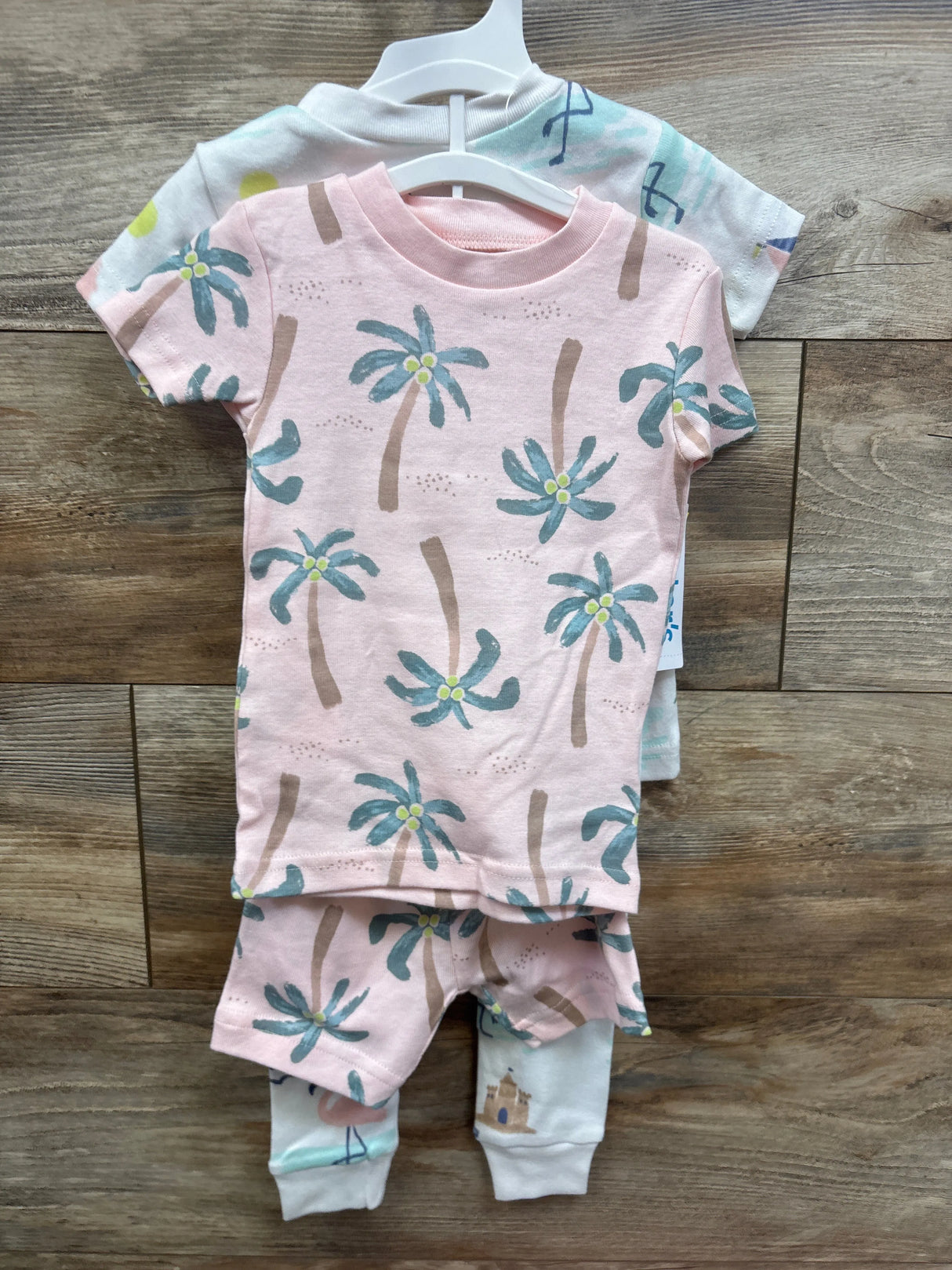 NEW Just One You 4pk Palm Tree Print Pajama Set Pink sz 18m