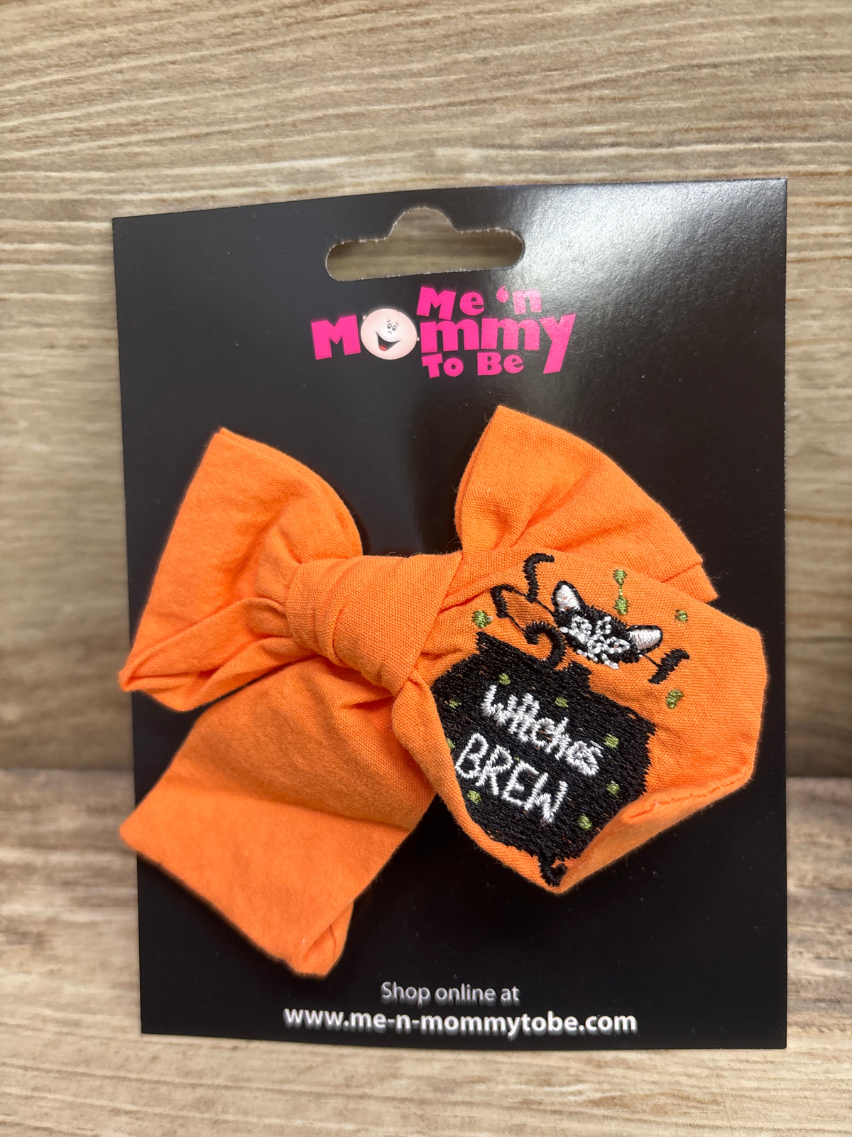 NEW Embroidered Halloween Cloth Hair Bow Orange