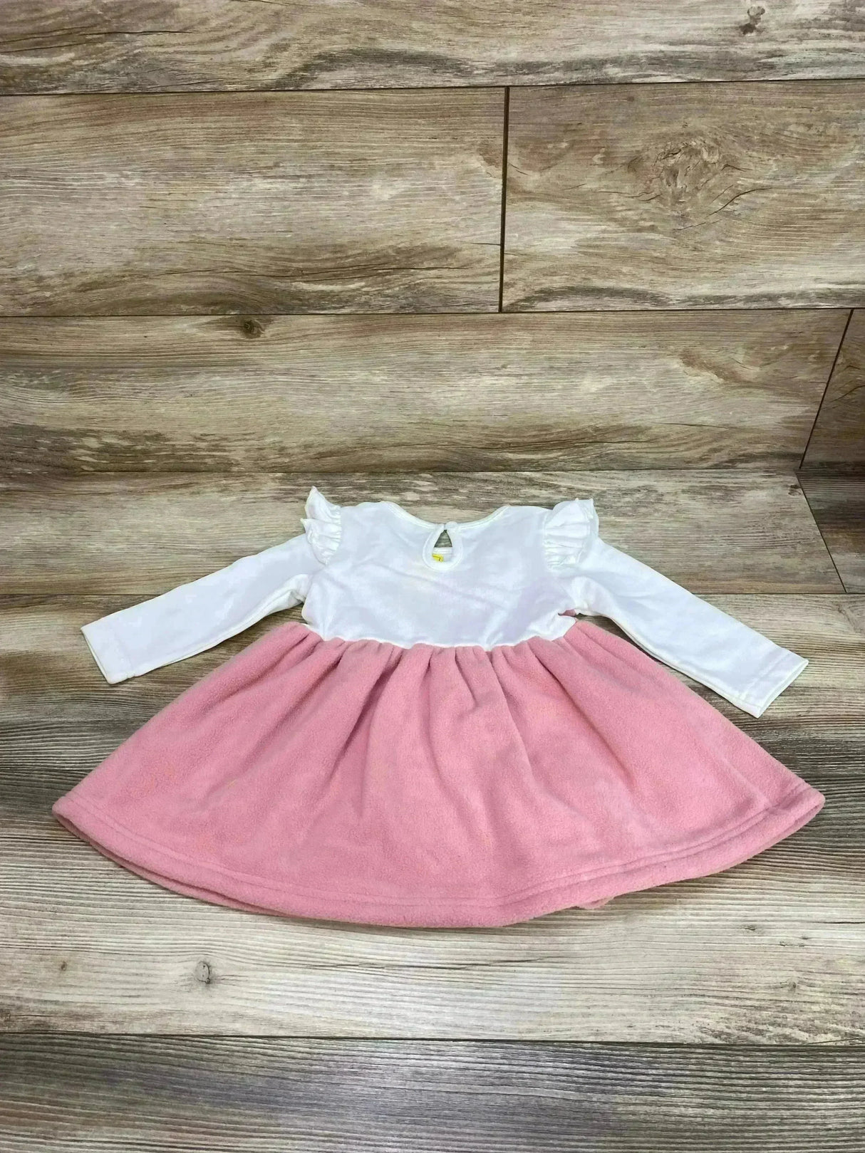 NEW Shein Fleece Ruffle Bunny Dress White/Pink sz 9-12m - Me n Mommy To Be