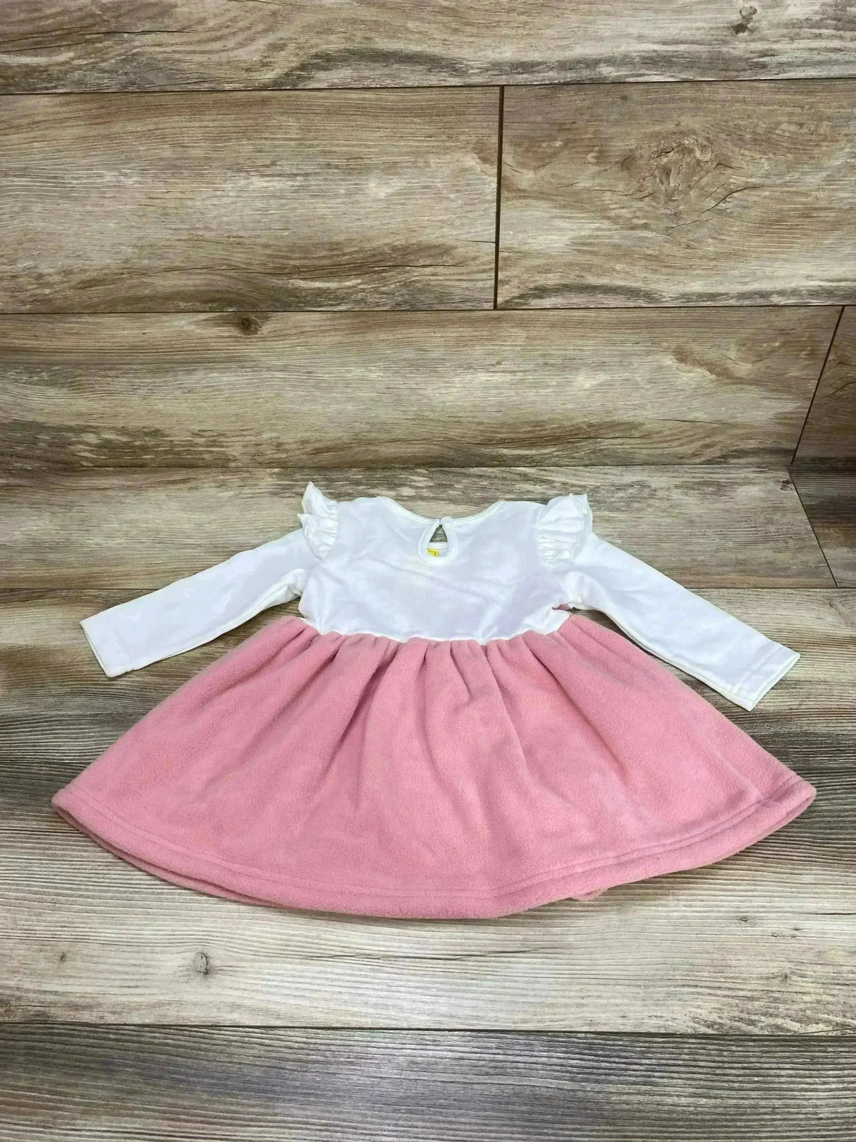 NEW Shein Fleece Ruffle Bunny Dress White/Pink sz 9-12m - Me n Mommy To Be