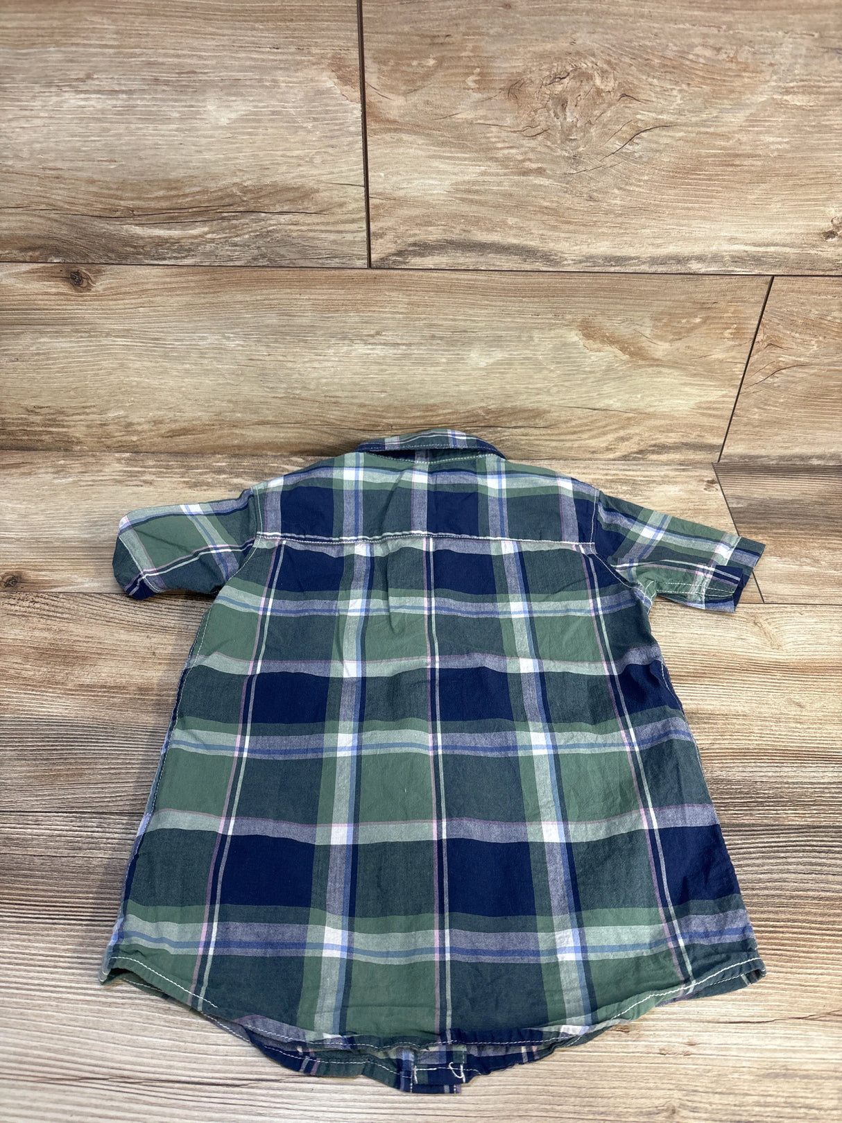 Carter's Plaid Button Up Shirt Green sz 5T