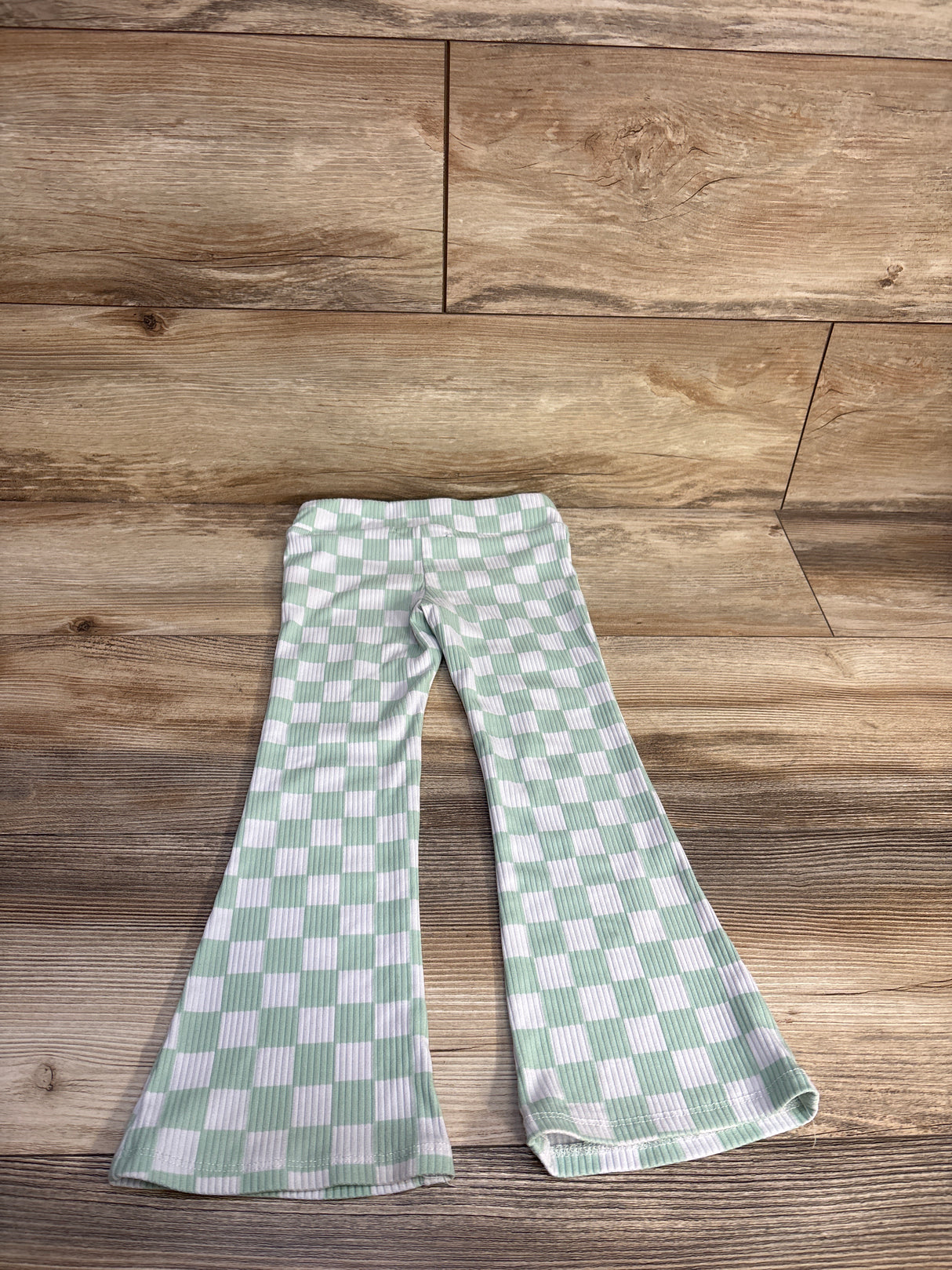 Derek Heart Checkered Flare Leggings Green sz 4T