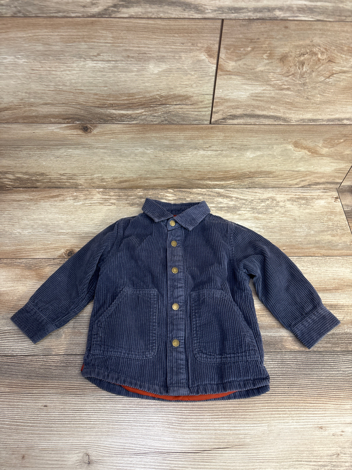 Cat & Jack Cord Quilted Button Up Jacket Blue sz 18m
