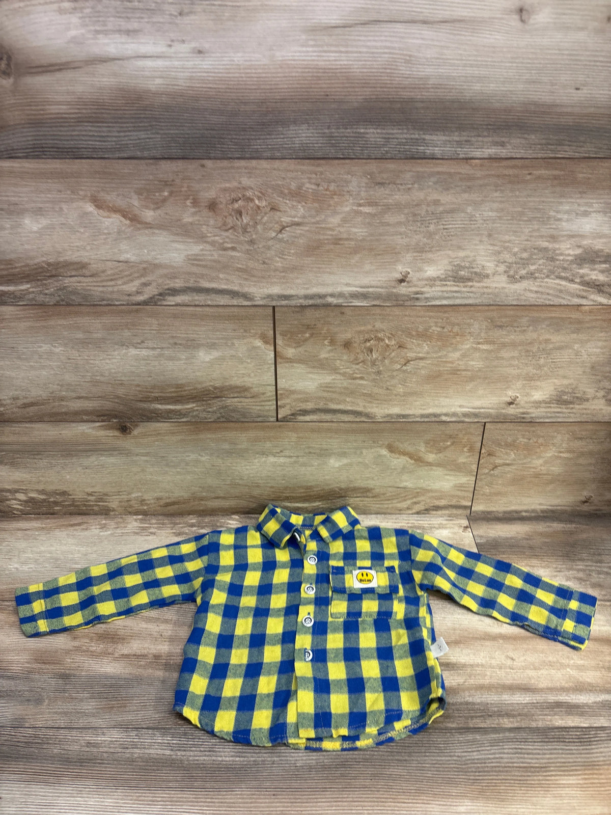 BuLuo Plaid Flannel Shirt Yellow sz 2/3T