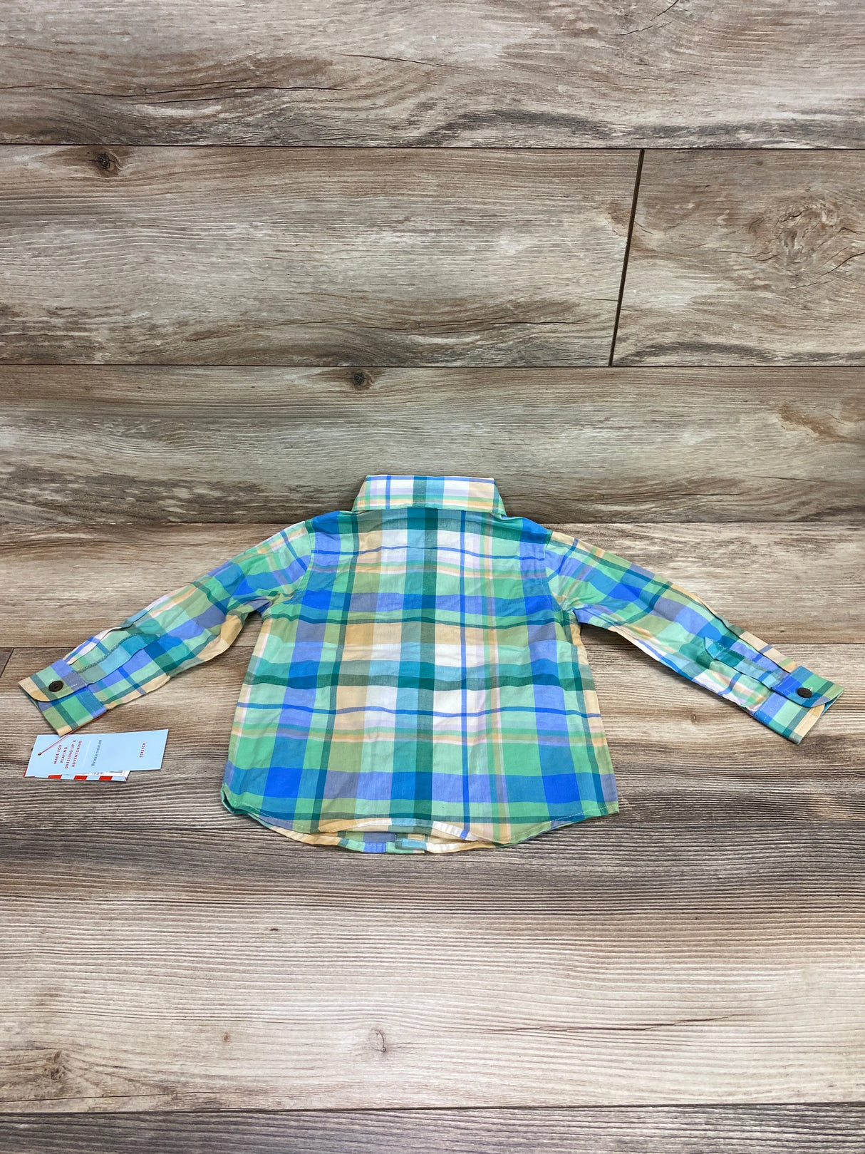 NEW Cat & Jack Plaid Button-Up Shirt Green sz 2T - Me n Mommy To Be
