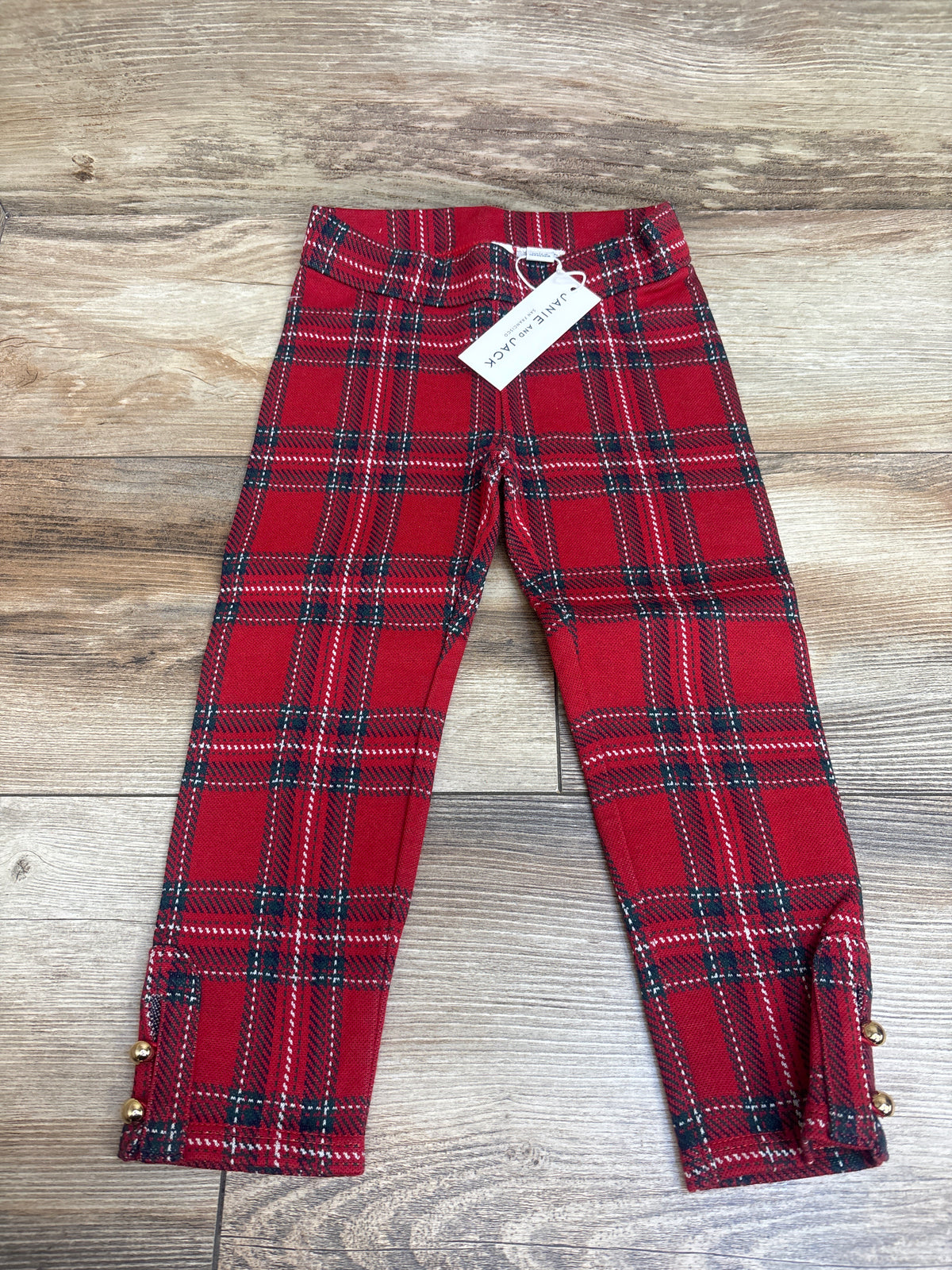 NEW Janie & Jack Tartan Button Cuff Jacquard Pants sz 3T