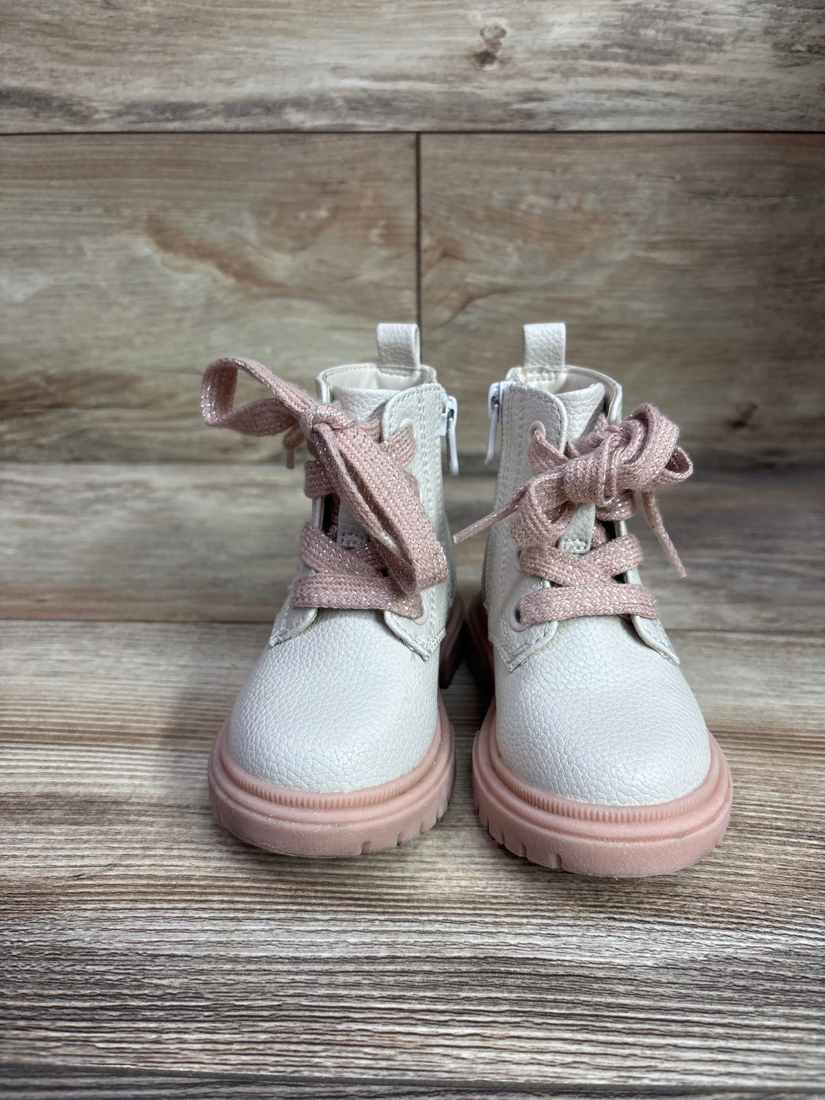 Cat & Jack Amaya Combat Boots Ivory sz 5c