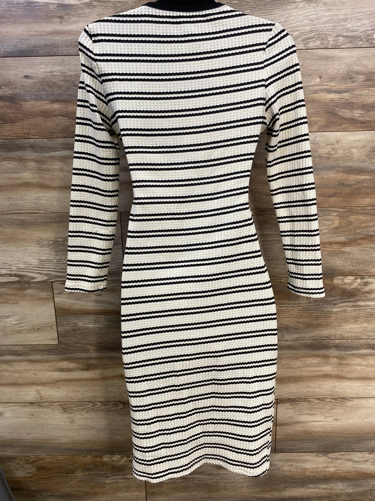 Shein Maternity Striped Waffle Knit Bodycon Waist Tie Dress White sz Large