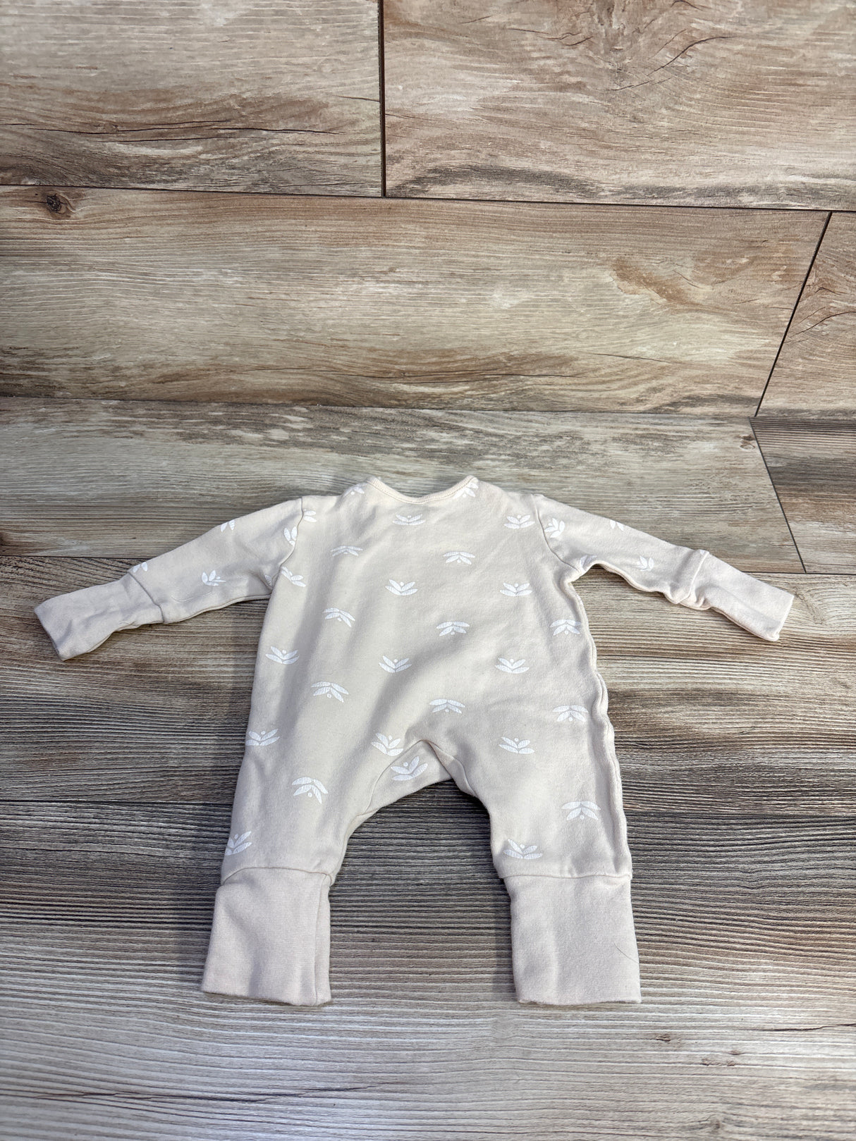 Homegrown Side Snap Coverall Beige sz Newborn