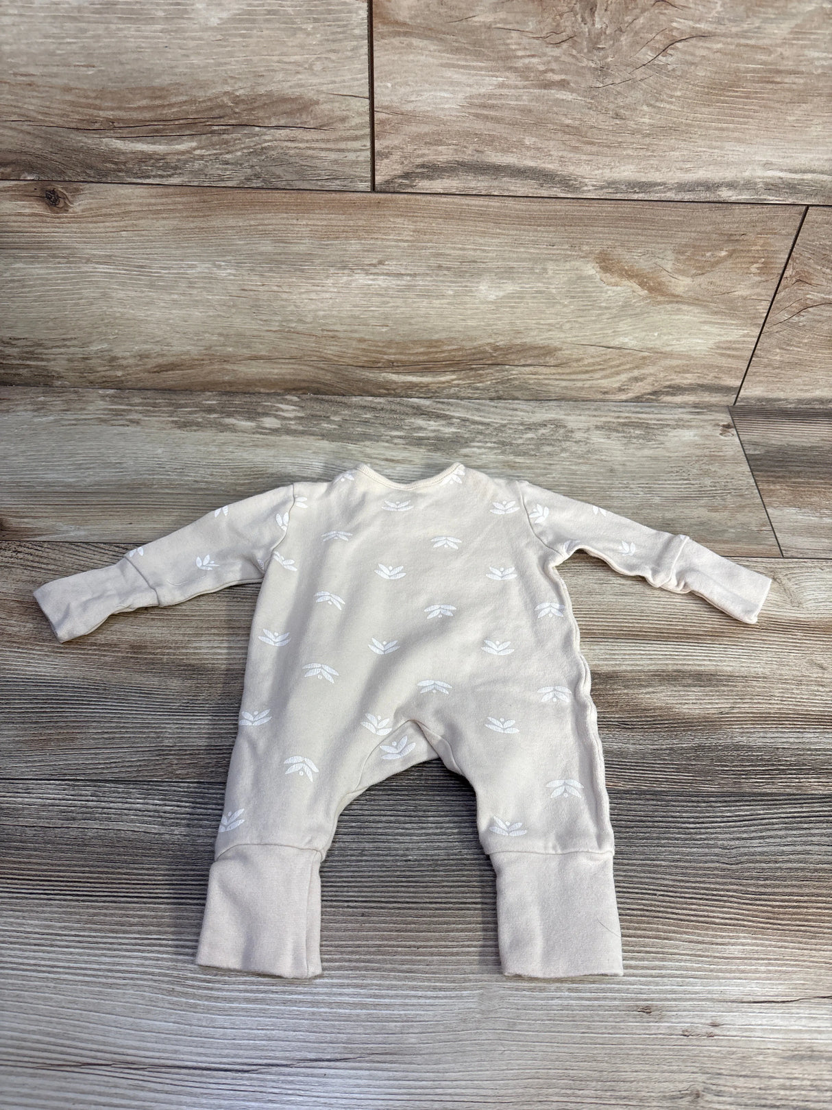 Homegrown Side Snap Coverall Beige sz Newborn