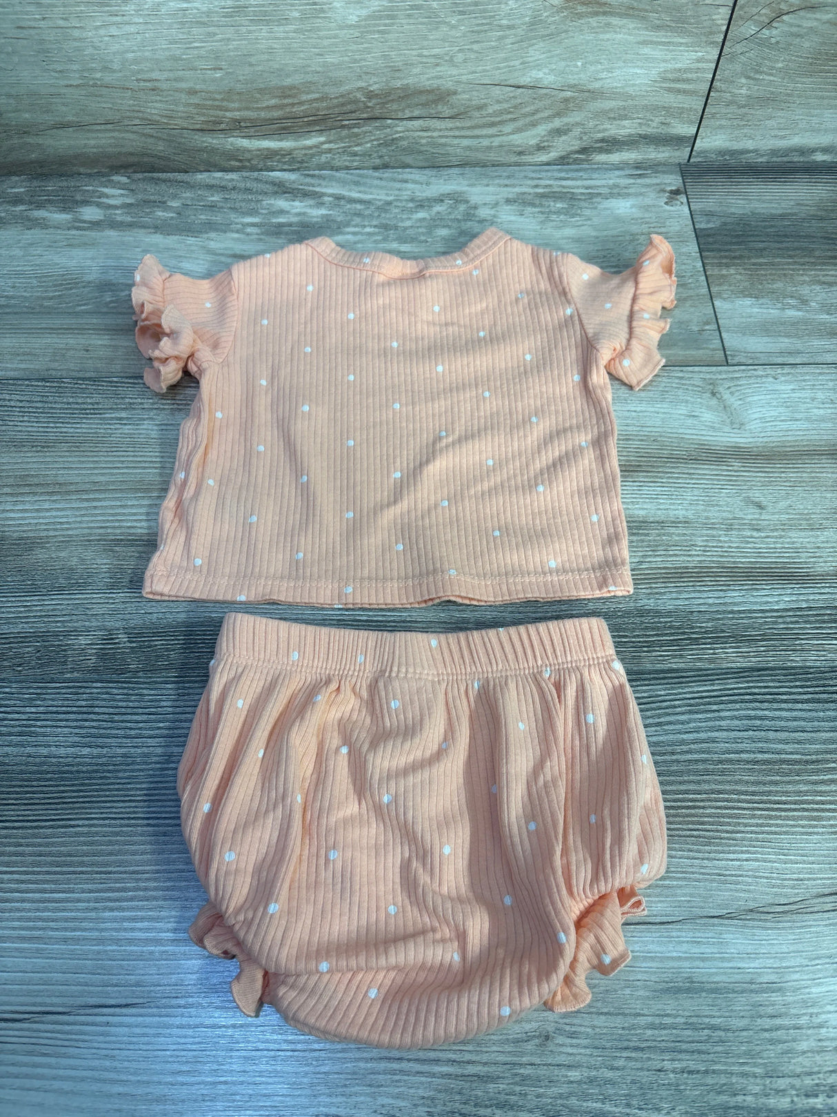 Cat & Jack 2pc Ribbed Shirt & Bloomers Peach sz 3-6m