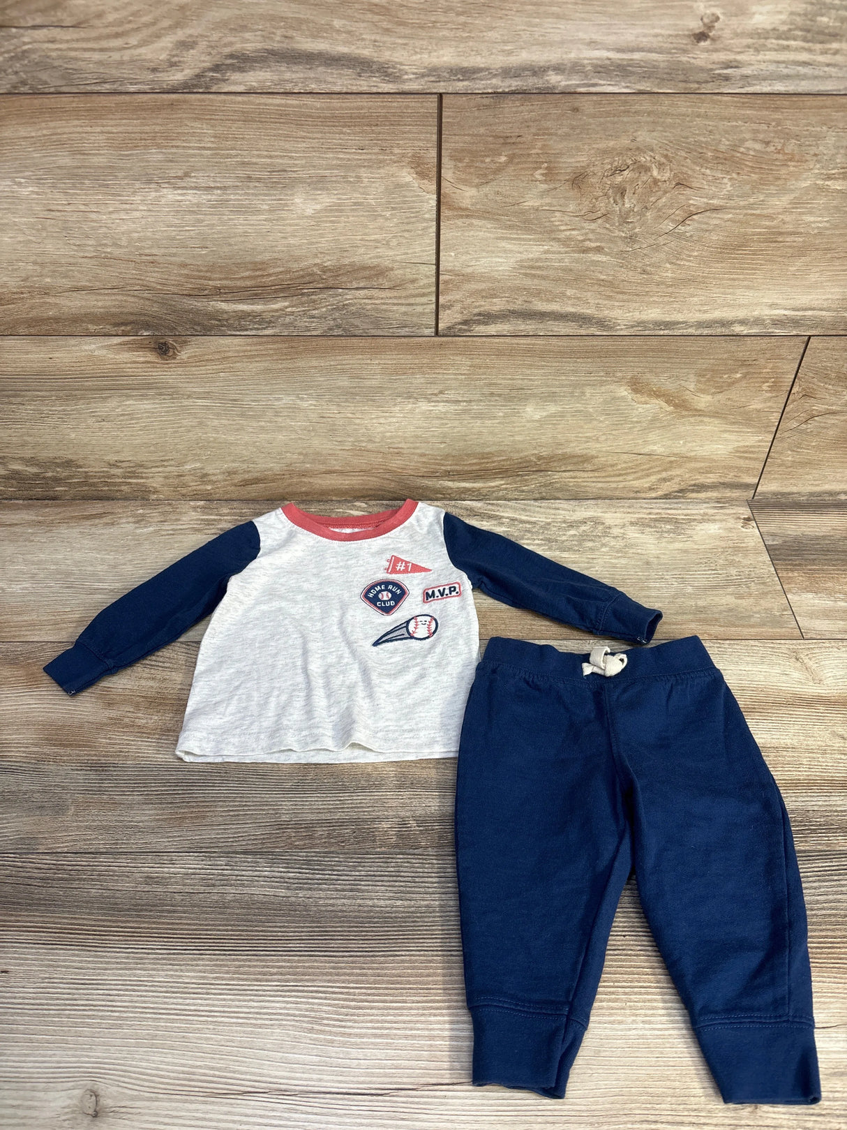 Just One You 2pc Home Run Shirt & Pants Set Grey sz 6m