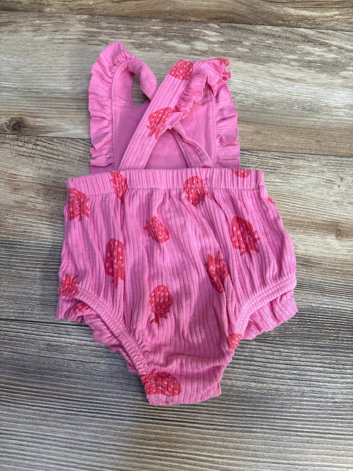Cat & Jack Strawberry Print Romper Pink sz 0-3m - Me n Mommy To Be