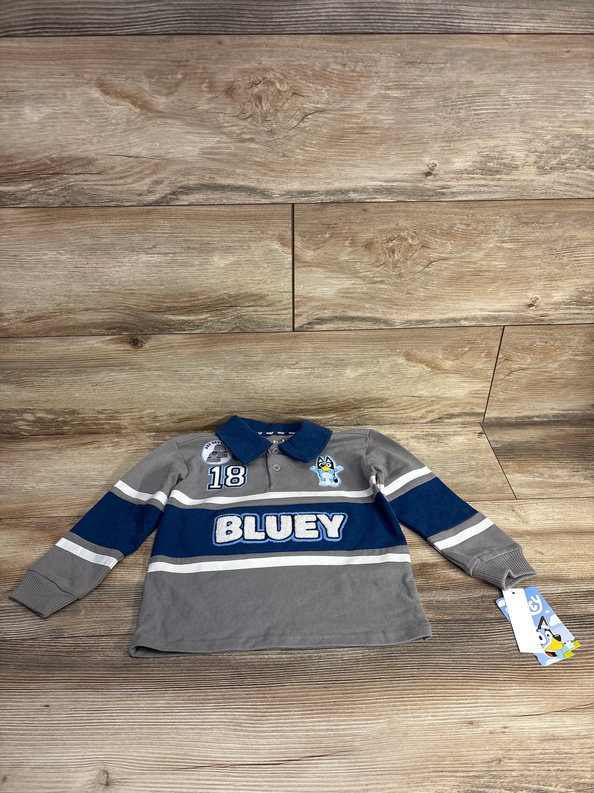 NEW Bluey Rugby Shirt Grey sz 3T