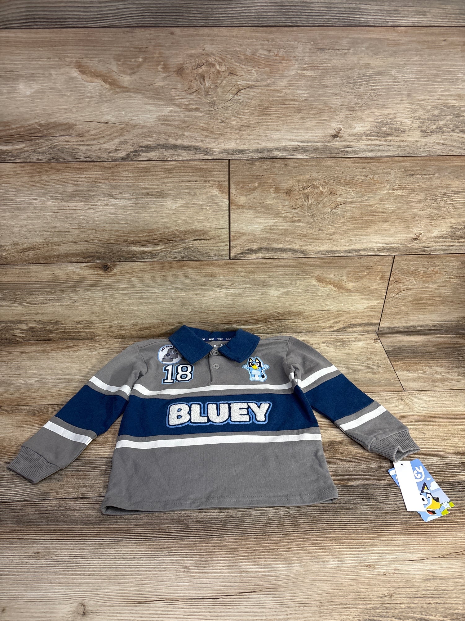 NEW Bluey Rugby Shirt Grey sz 3T