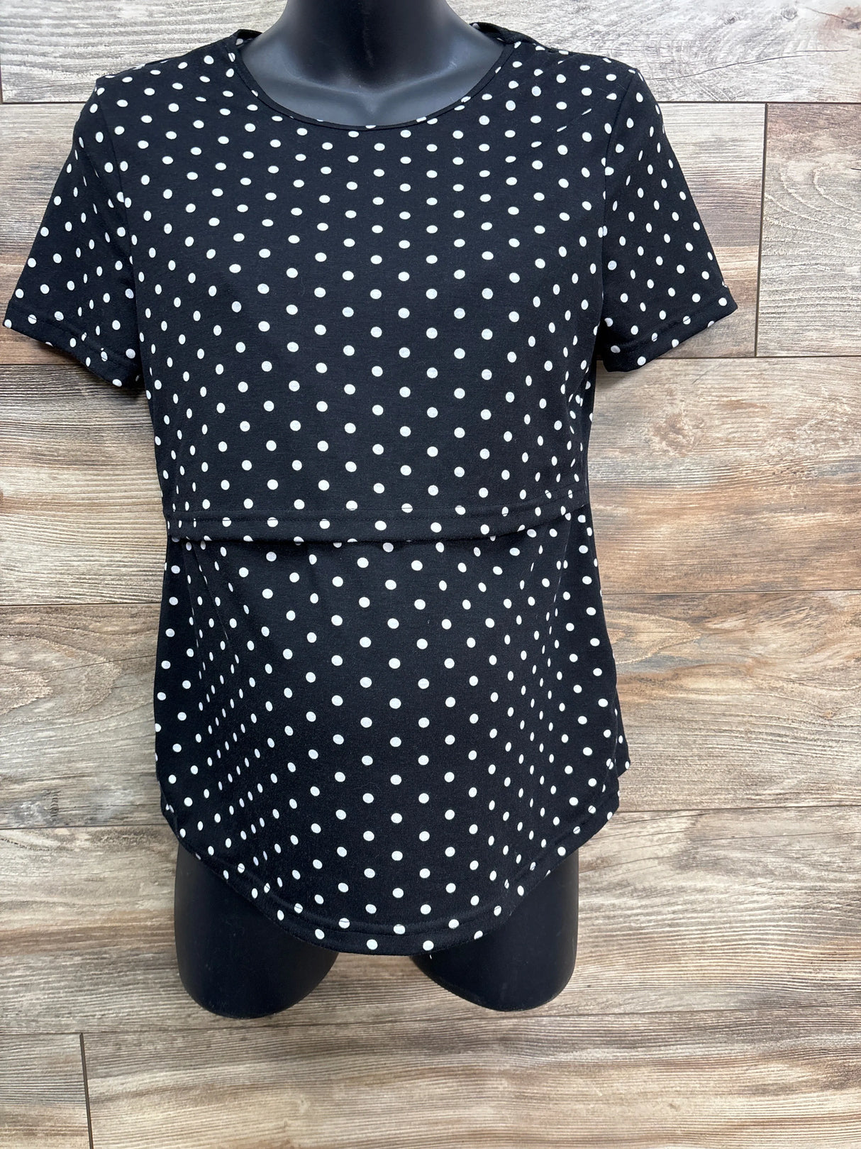 Shein Maternity Polka Dot Nursing Top Black sz Large