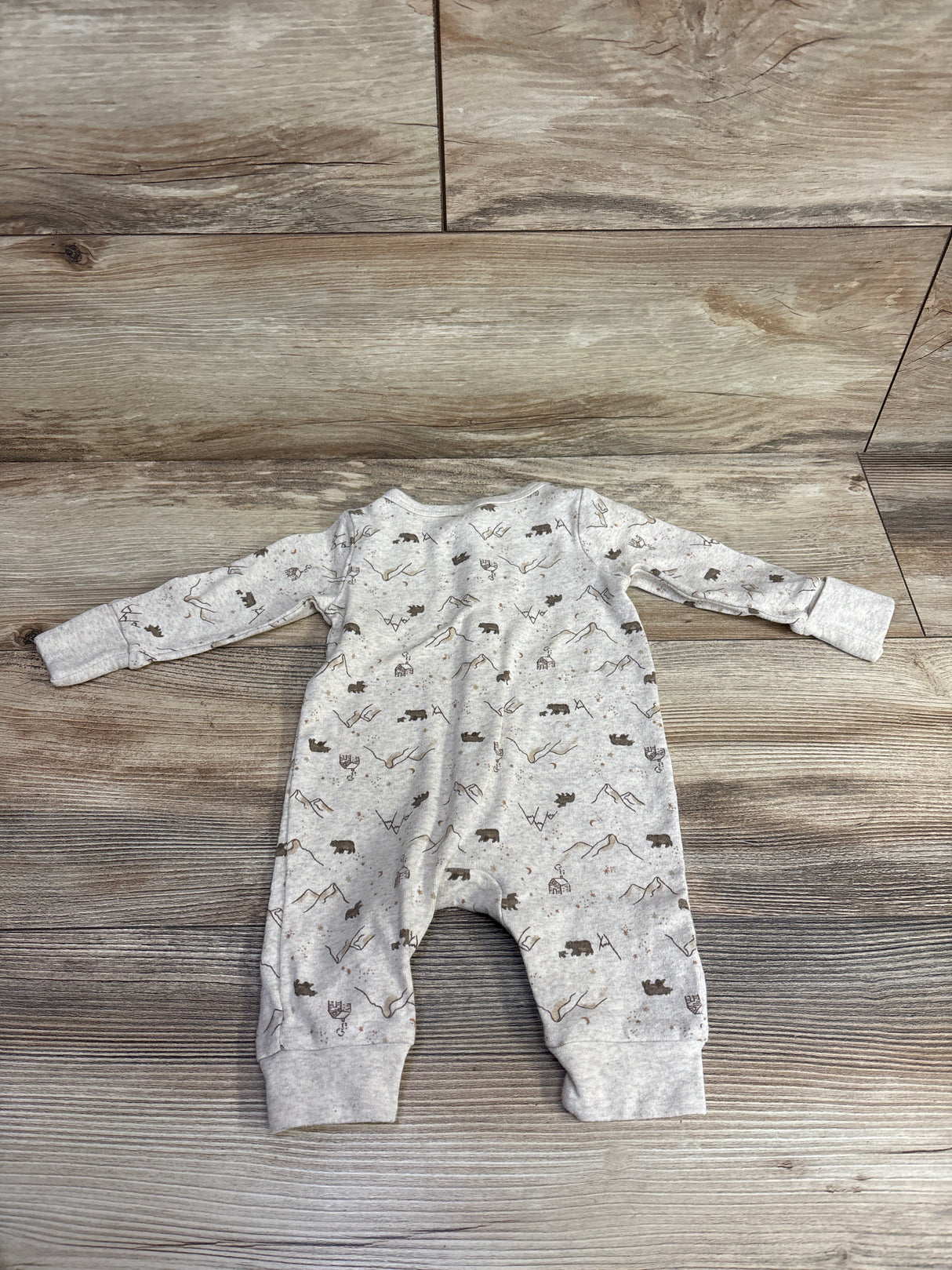Modern Moments Mountain Print Sleeper Oatmeal sz 0-3m