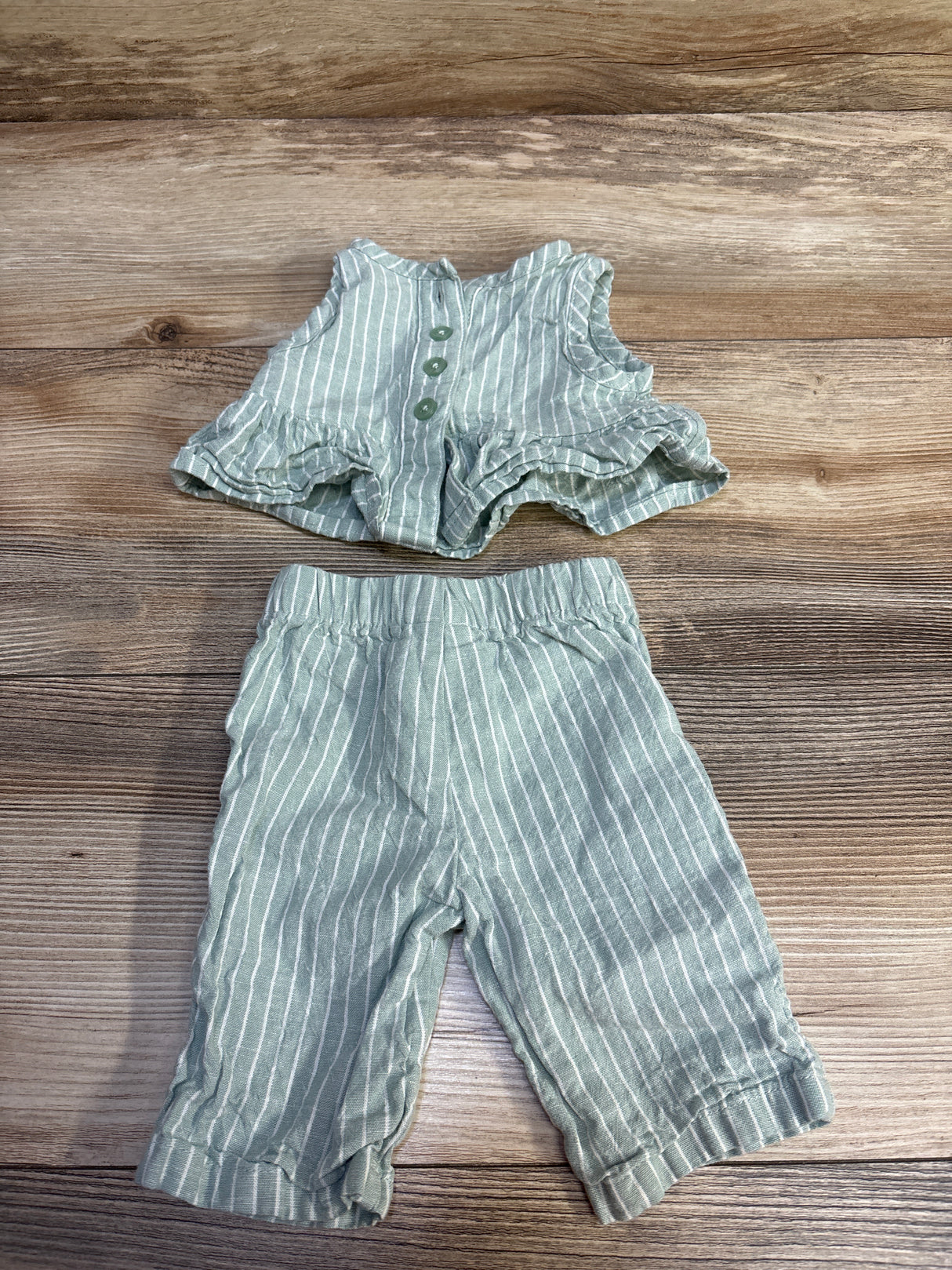 Carter's 2pc Striped Tank Top & Pants Set Green sz Newbron