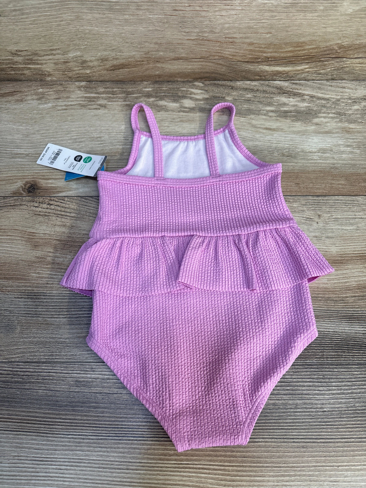 NEW Carter's Ribbed Ruffled 1pc Swimsuit Pink sz 18m