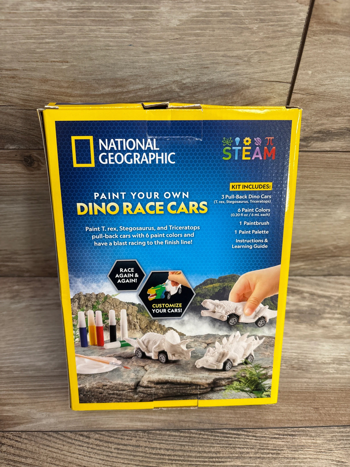 NEW National Geographic Paint Your Own Dino Race Cars