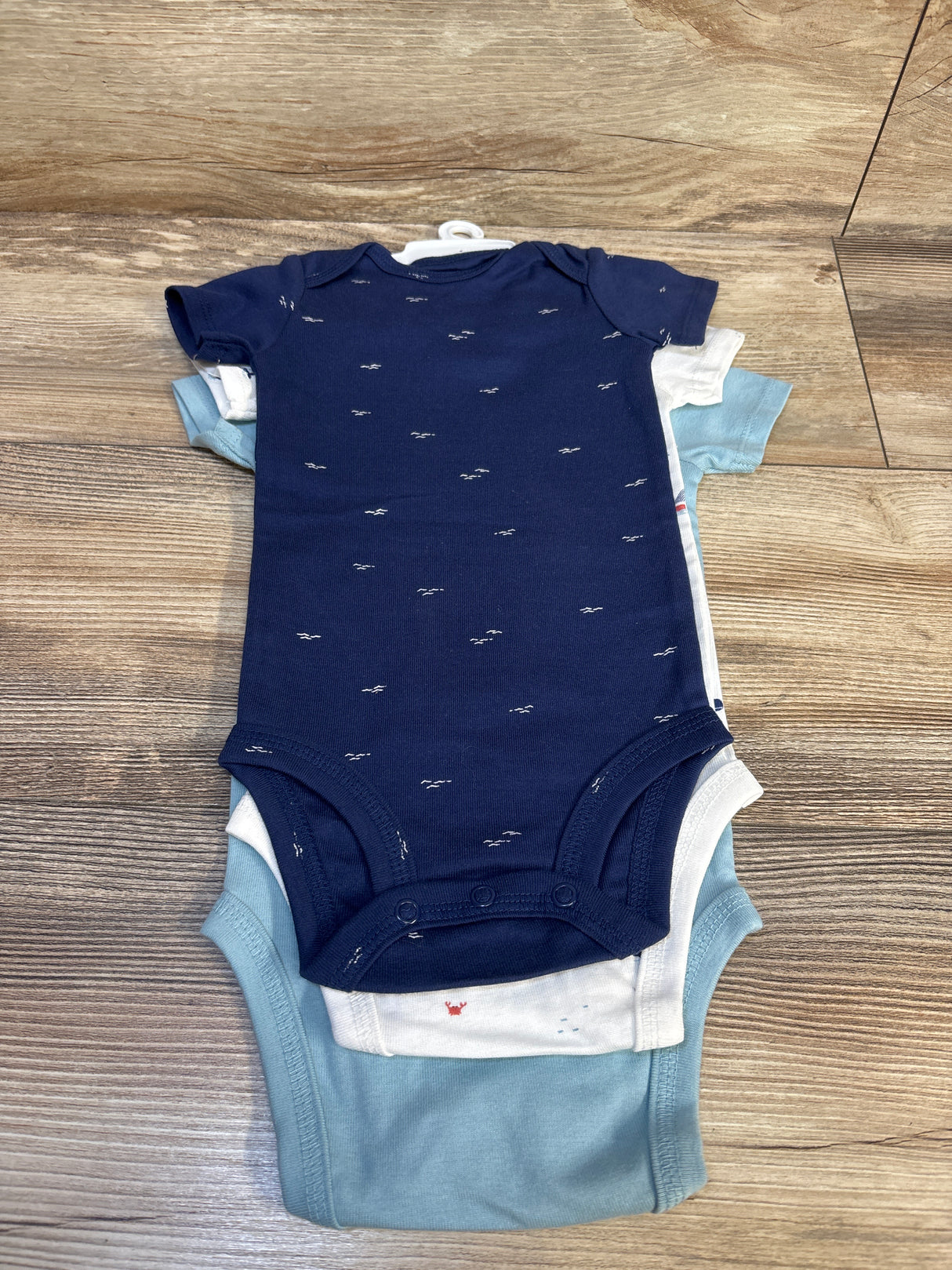 NEW Just One You 3pk Ahoy There Bodysuit Set Light Blue sz 6m