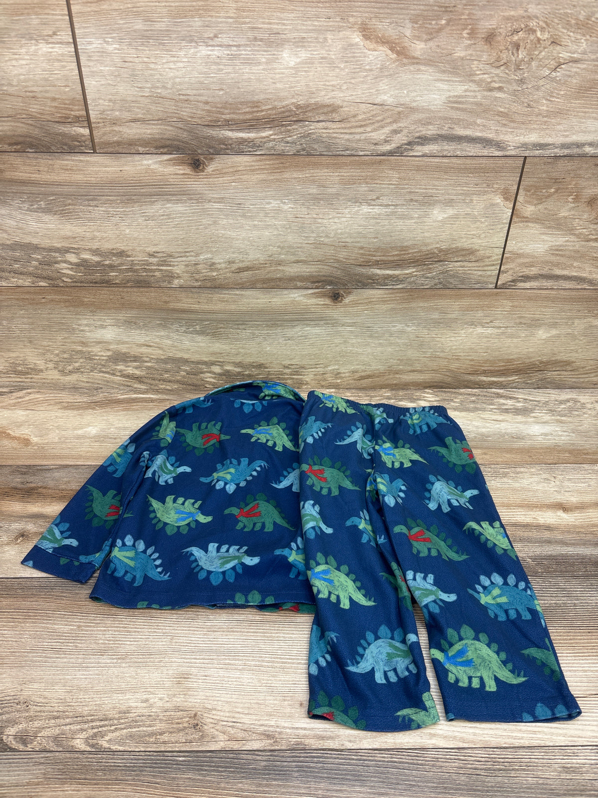 Just One You 2pc Coat Style Dino Pajama Set Blue sz 2T