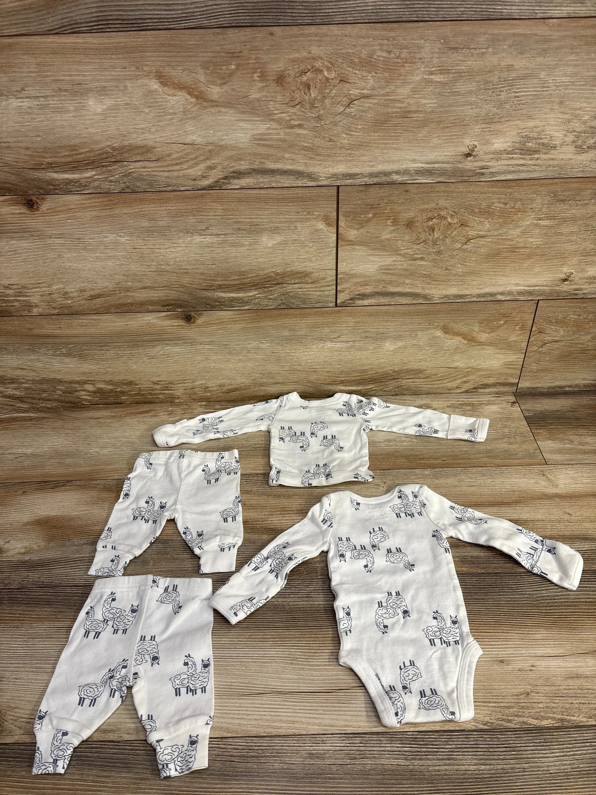 Just One You 4pc Sheep Shirt & Bodysuit Set White sz Newborn