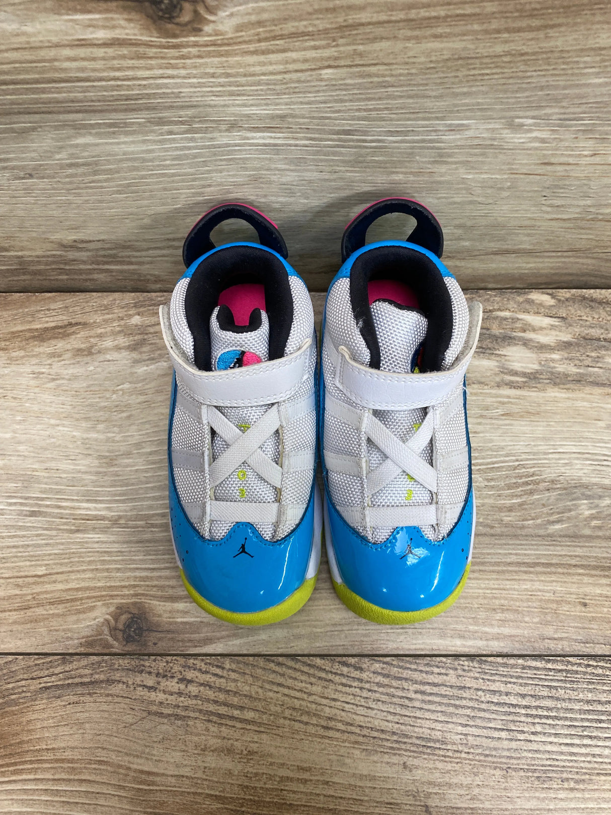 Jordan 6 Rings TD 'White Light Blue Fury' Sneakers sz 8c - Me n Mommy To Be