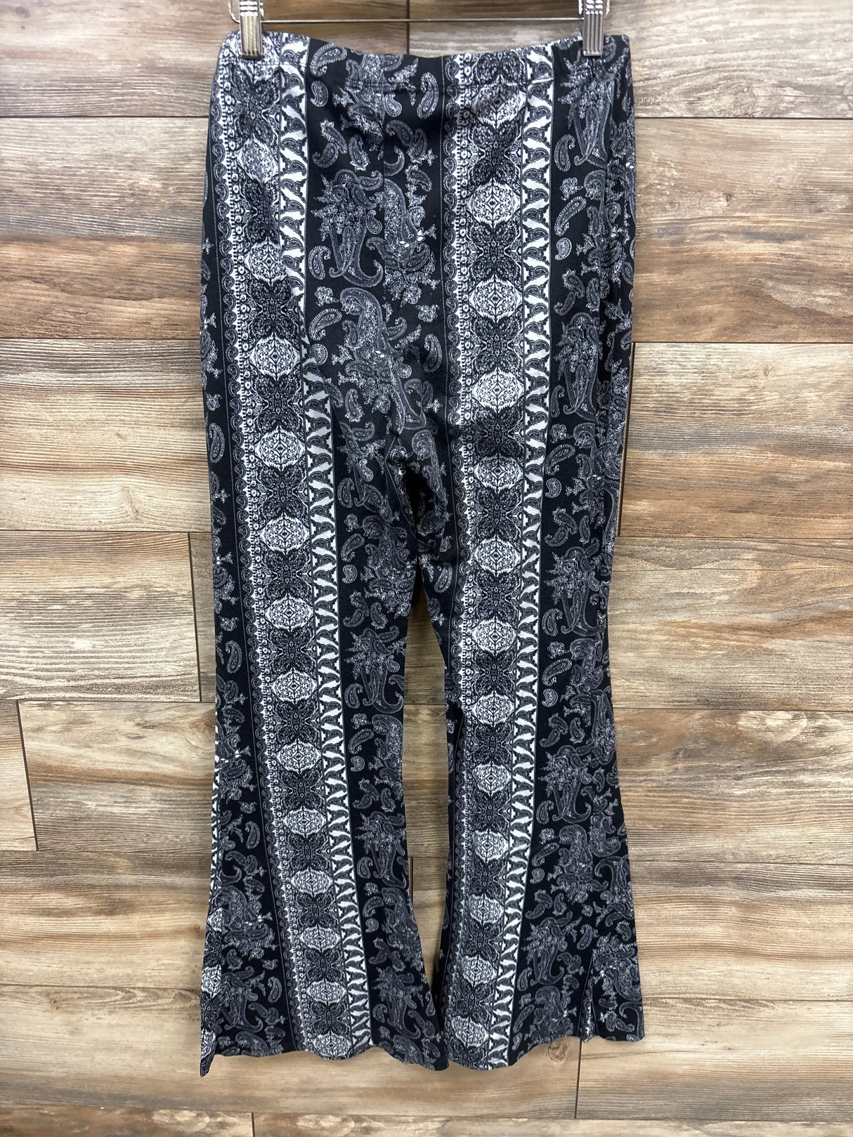 Maternity Vibes Paisley Print Wide Leg Leggings Black sz Large