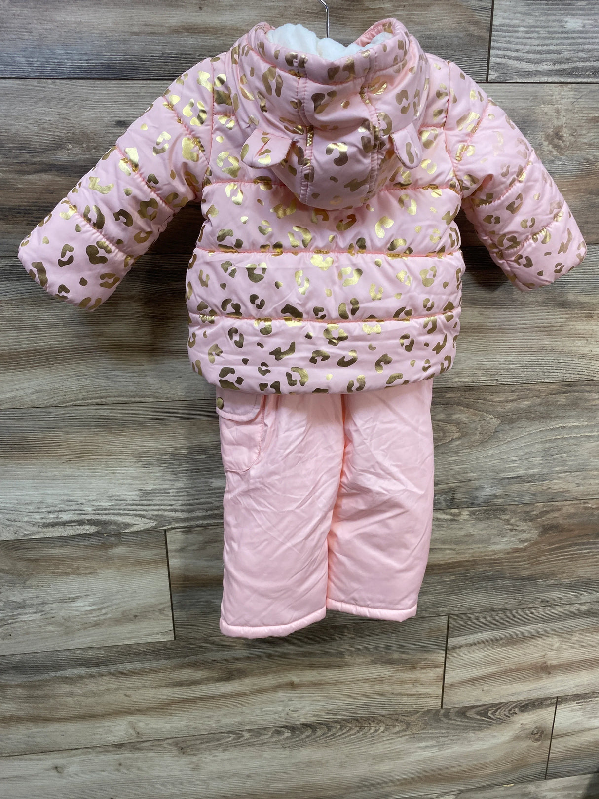 Carter's Snowsuit Jacket & Bib Set Pink Leopard sz 12m