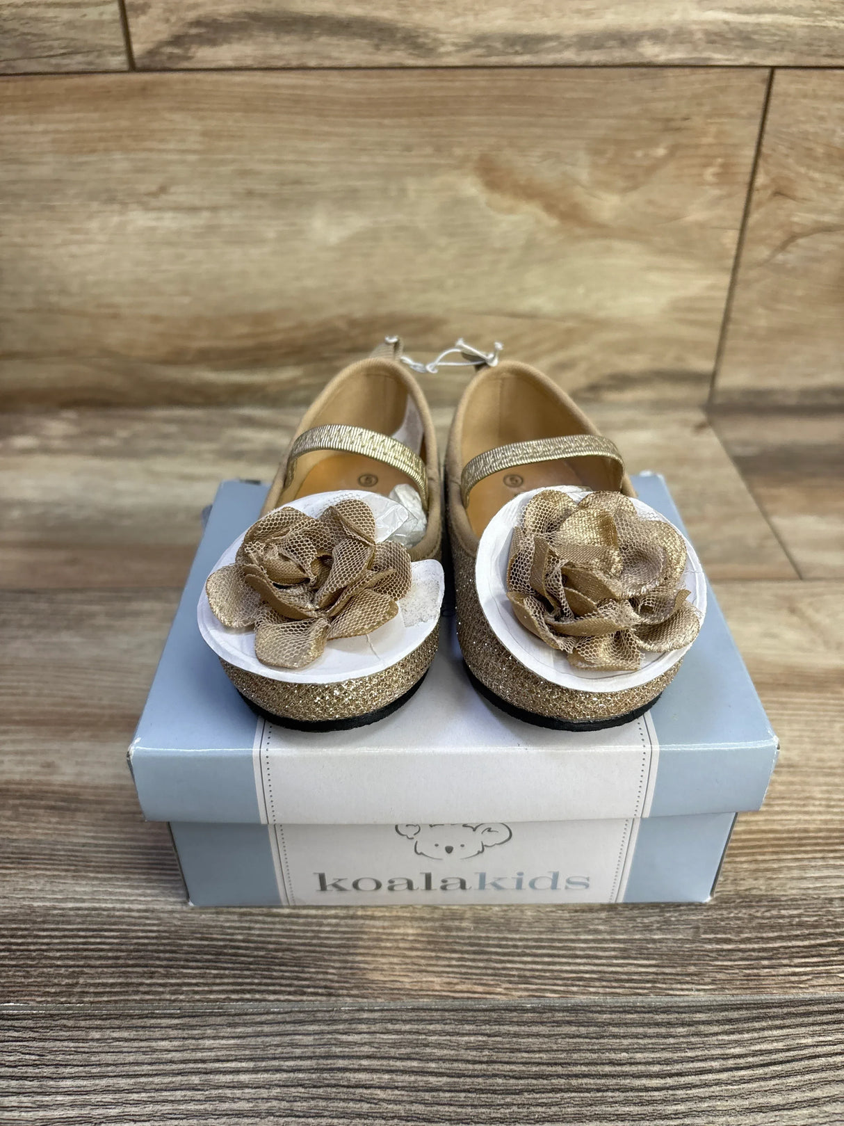 NEW Koala Kids Sparkle Mary Jane Flats Gold sz 5c