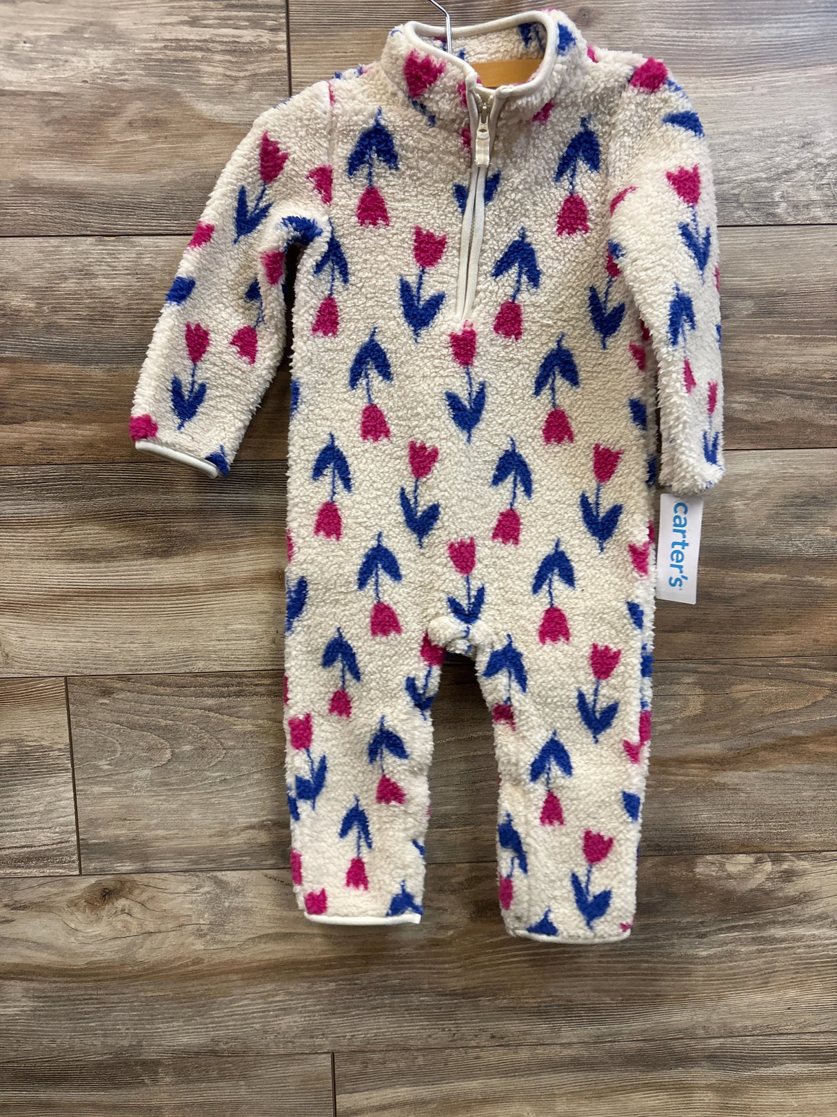 NEW Carter's Floral Sherpa Coverall Beige sz 24m