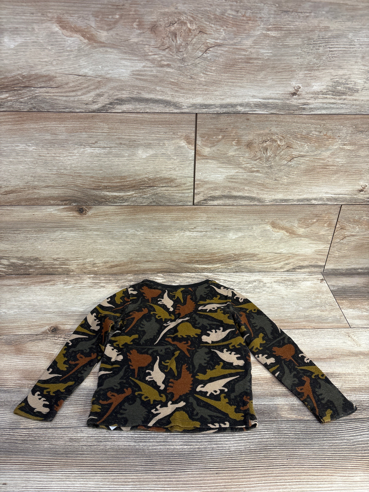 Old Navy Thermal Long Sleeve Dinosaur Shirt Green sz 4T