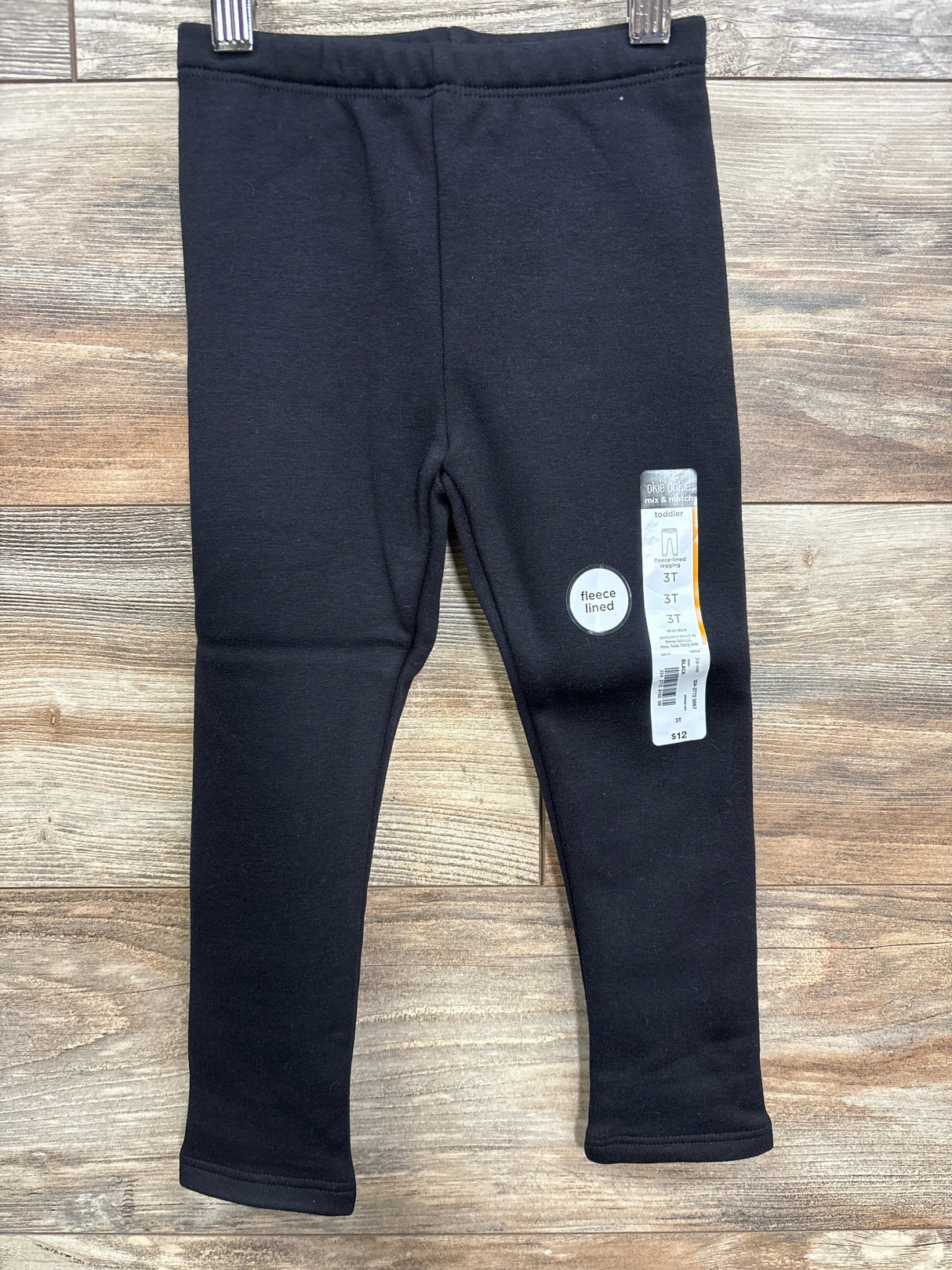 NEW Okie Dokie Black Fleece Lined Legging sz 3T