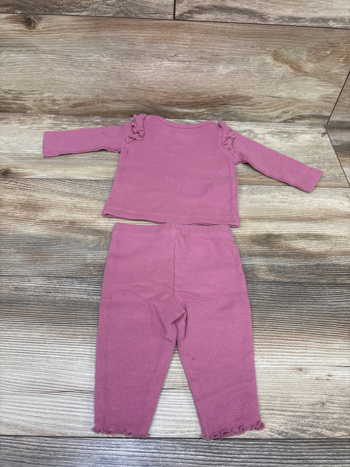 Just One You 2pc Waffle Knit Shirt & Pants Set Mauve sz 3m