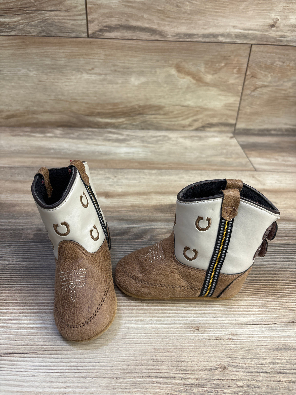 Boot Barn Luke Little Horseshoe Western Boots Cream sz 4c