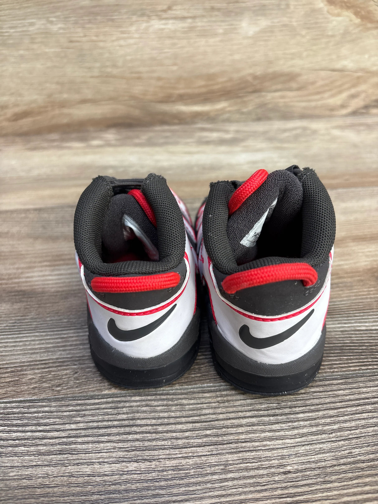 Nike Air More Uptempo TD 'Medium Ash Siren Red White' Sneakers sz 8c - Me n Mommy To Be