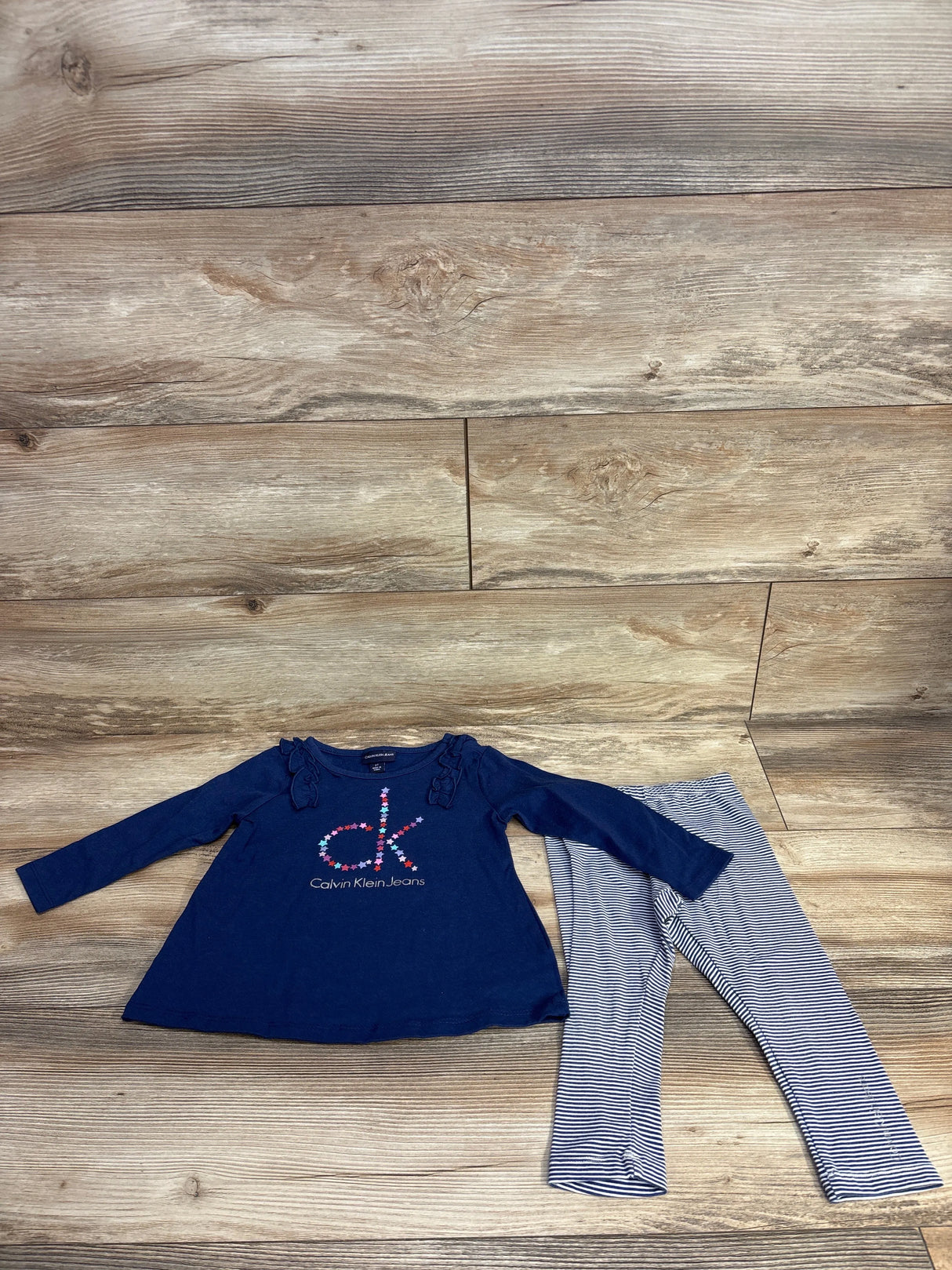 Calvin Klein Long Sleeve Top & Leggings 2pc Set Navy sz 2T