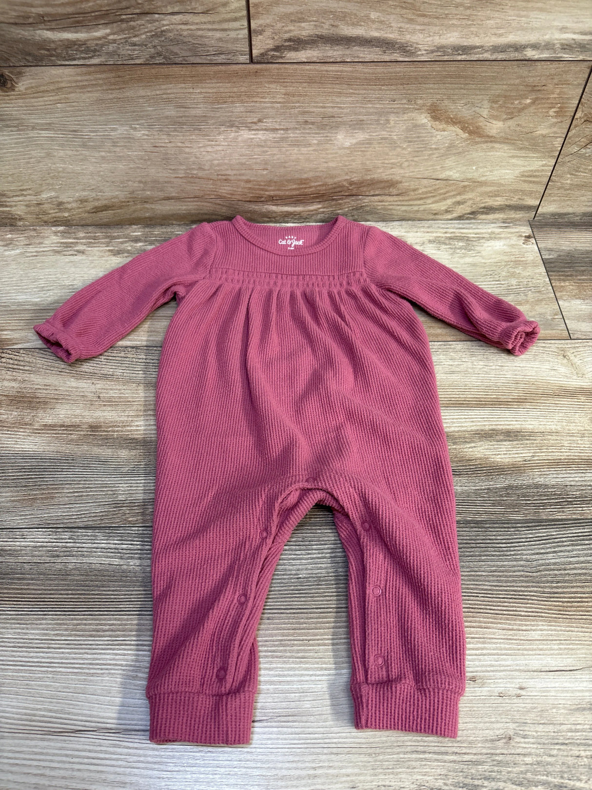 Cat & Jack Waffle Knit Coverall Pink sz 3-6m