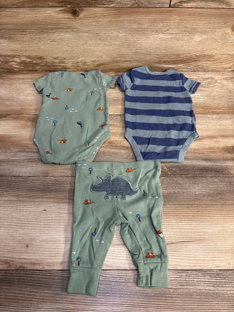 Carter's 3pc Dinosaur Bodysuit Set Green sz 3m - Me n Mommy To Be