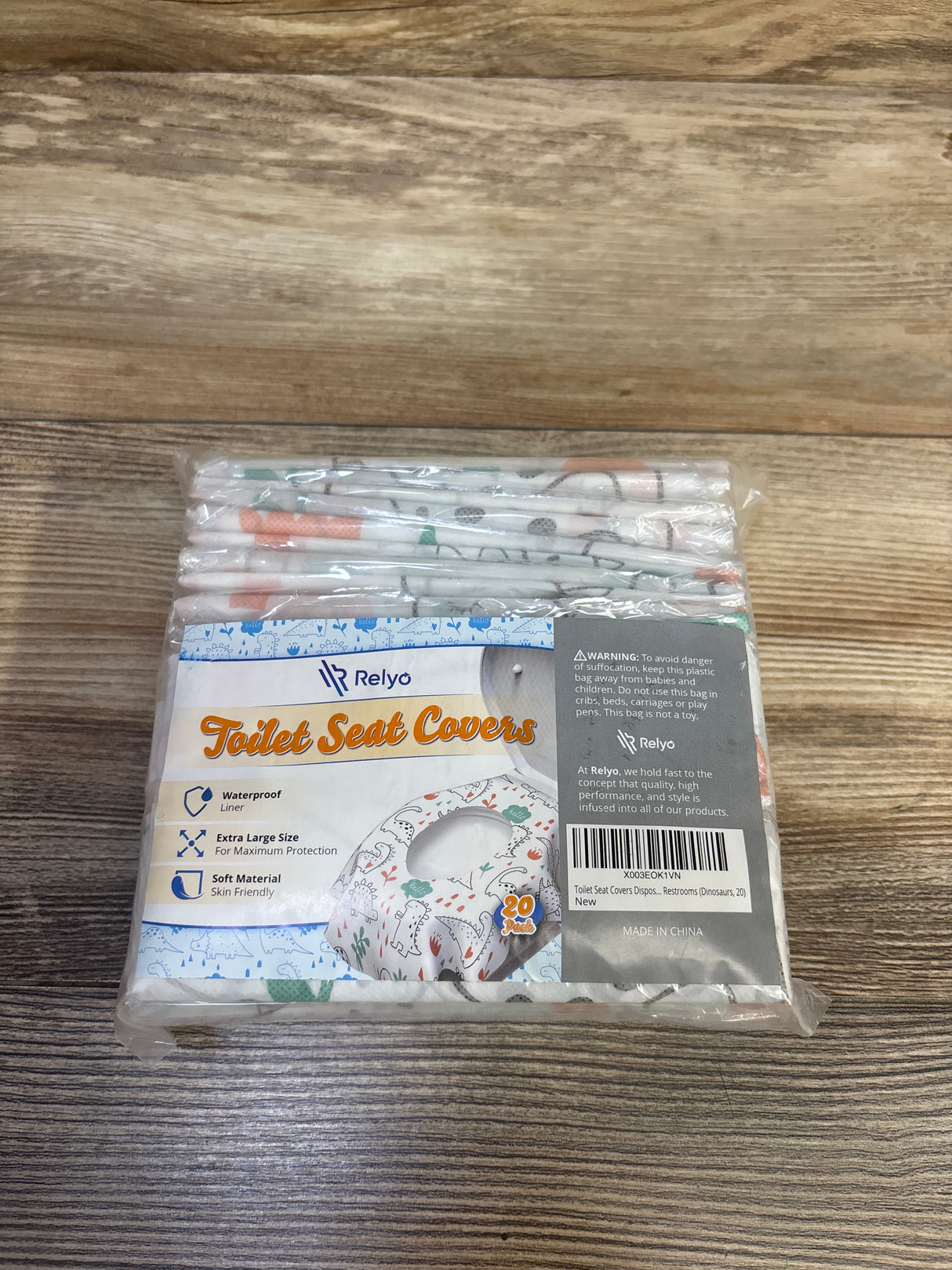 NEW Relyo Toilet Seat Covers Disposable - Dinosaurs 15pk